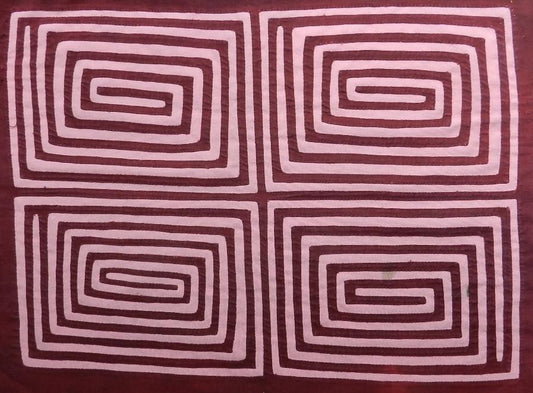 Traderbrock Vintage Kuna Indian Hand-Stitched Geometric Mola-Panama 105943
