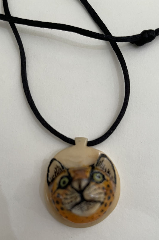 Tagua Jewelry Necklace Jaguar Head Pendant Panama