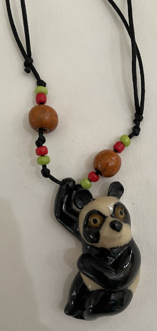 Tagua Jewelry Necklace Panda Bear Pendant Panama