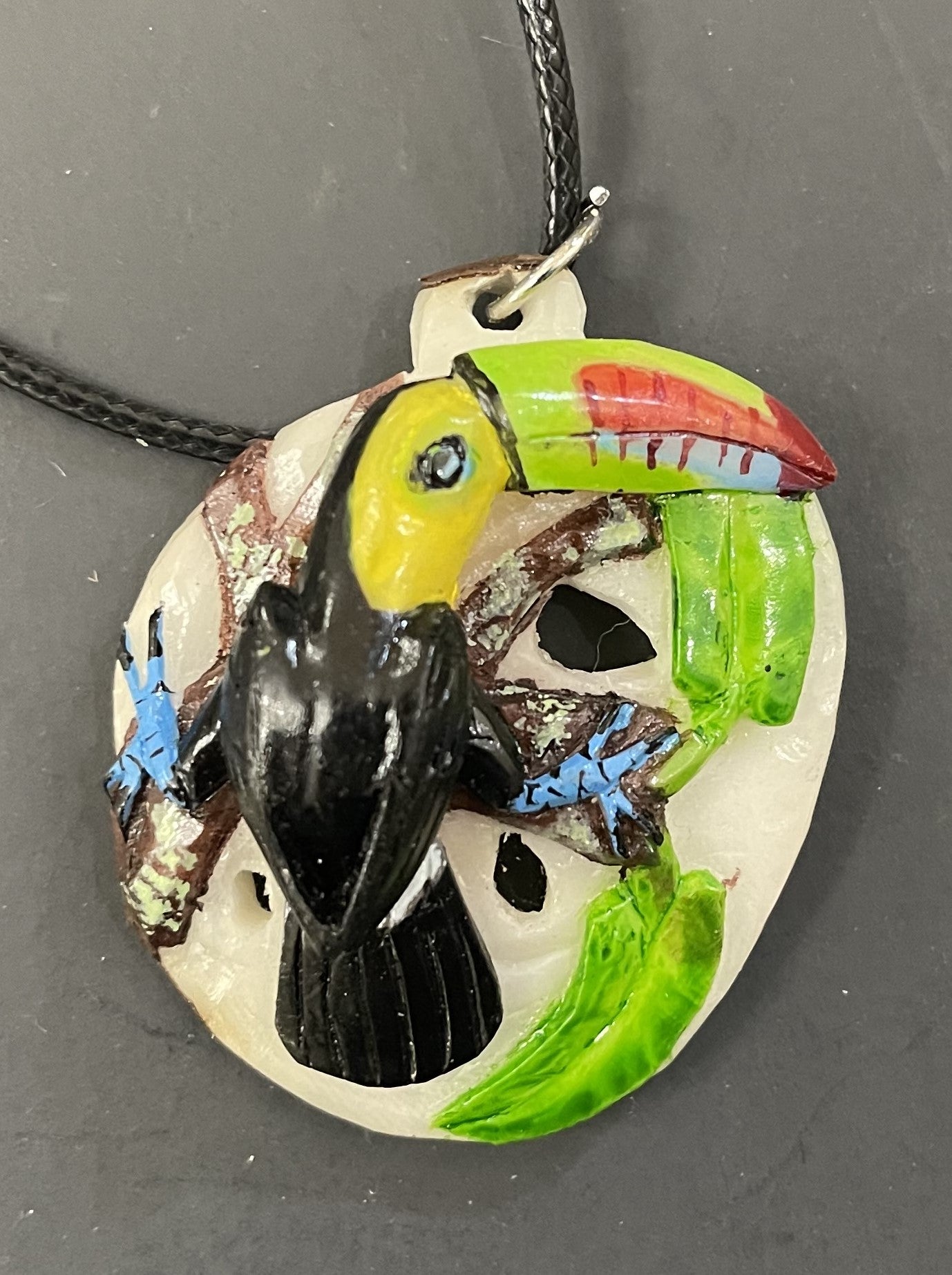 Tagua Jewelry Necklace Toucan Parrot Pendant Panama