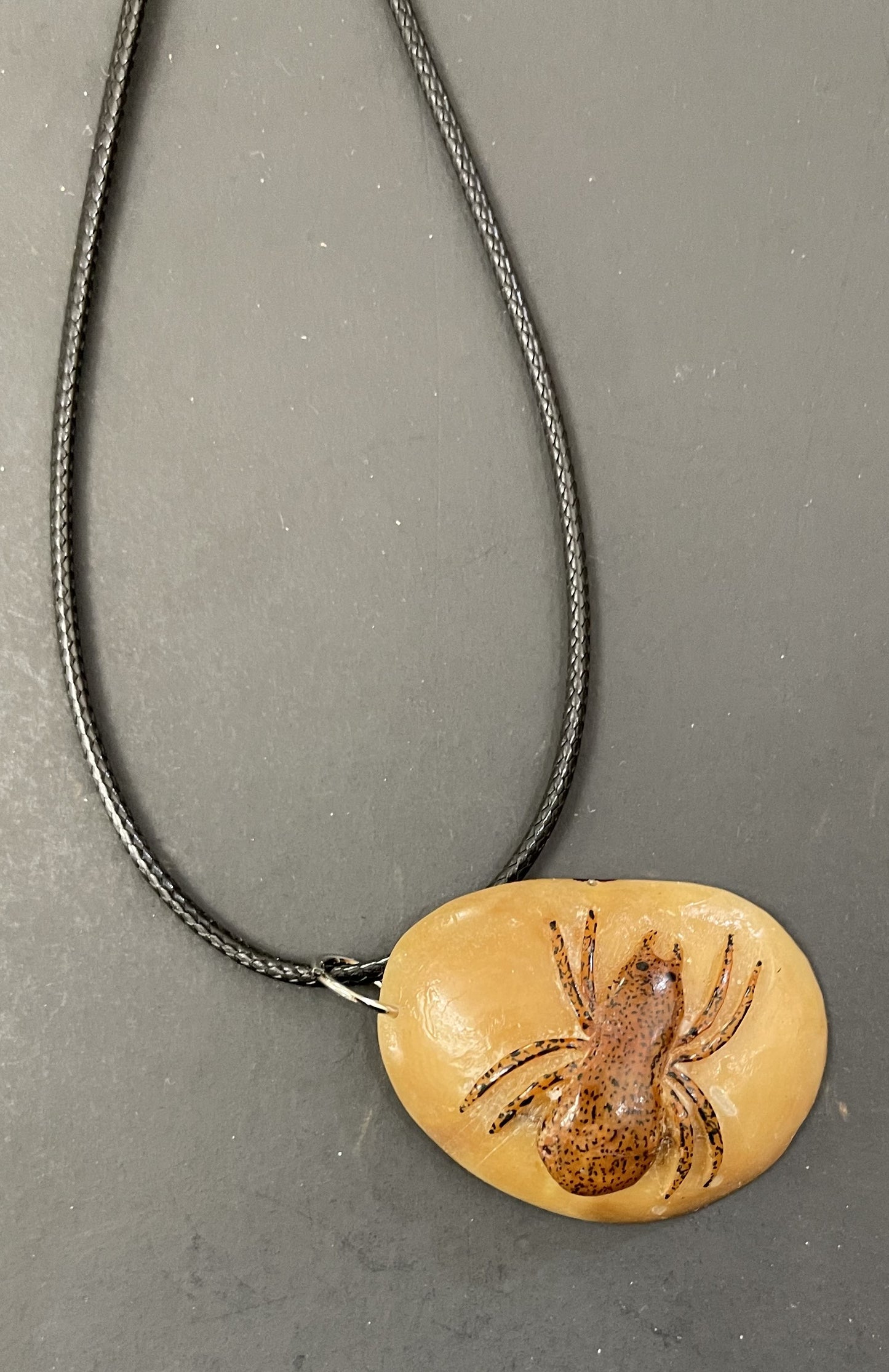 Tagua Jewelry Necklace Brown Spider Pendant Panama