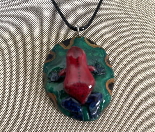 Tagua Jewelry Necklace Poison Dart Frog Pendant Panama