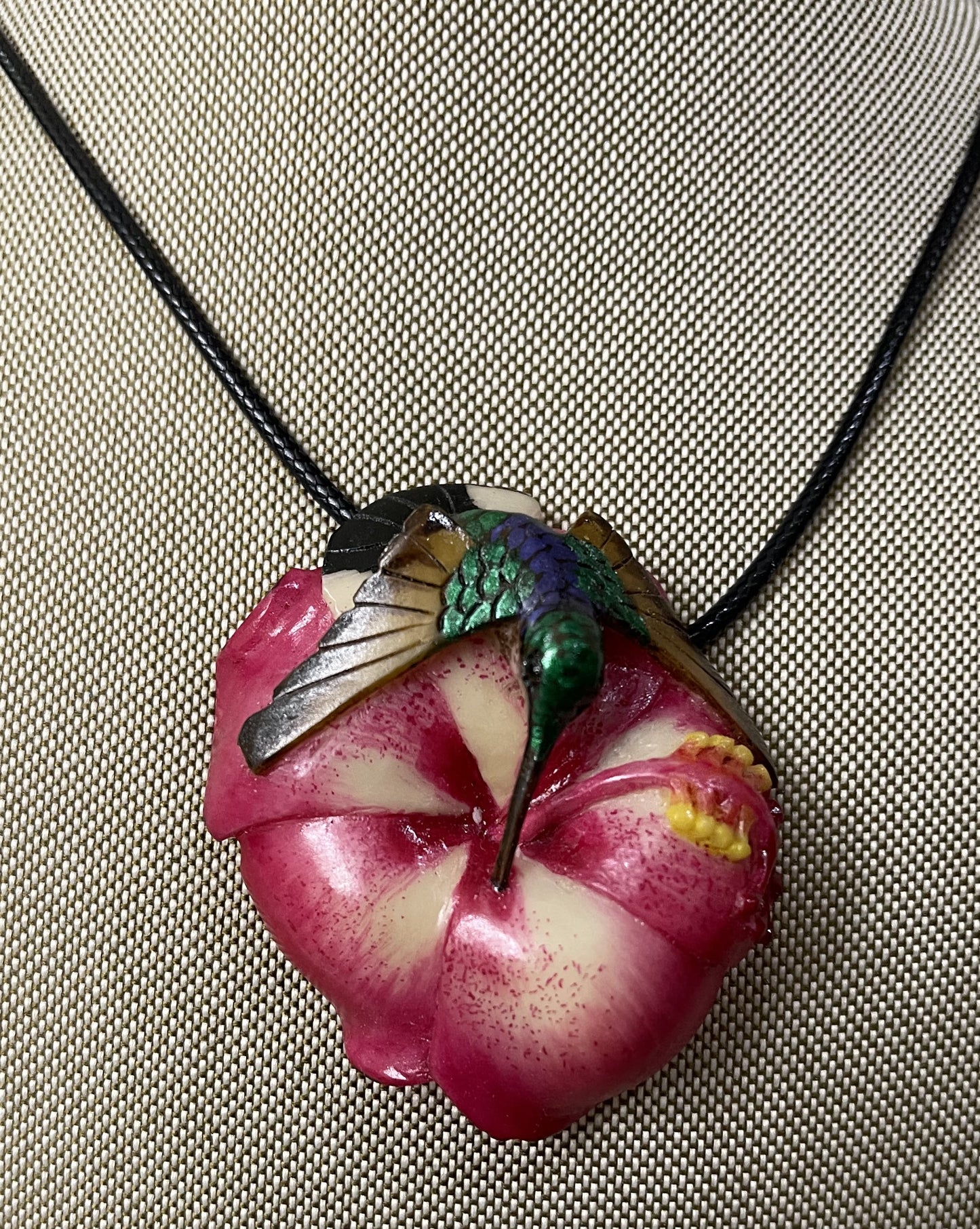 Hummingbird Tagua Necklace Jewelry Pendant Panama