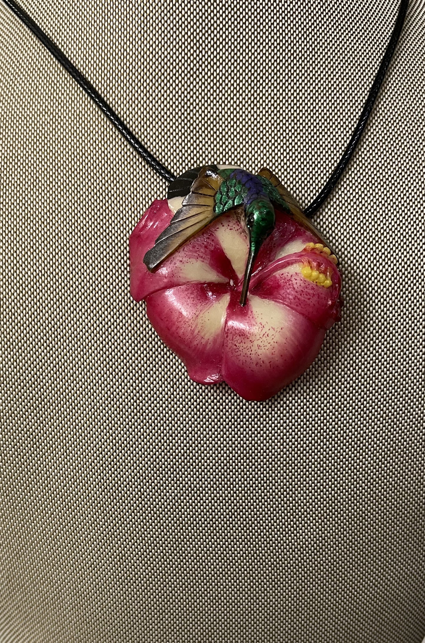 Hummingbird Tagua Necklace Jewelry Pendant Panama