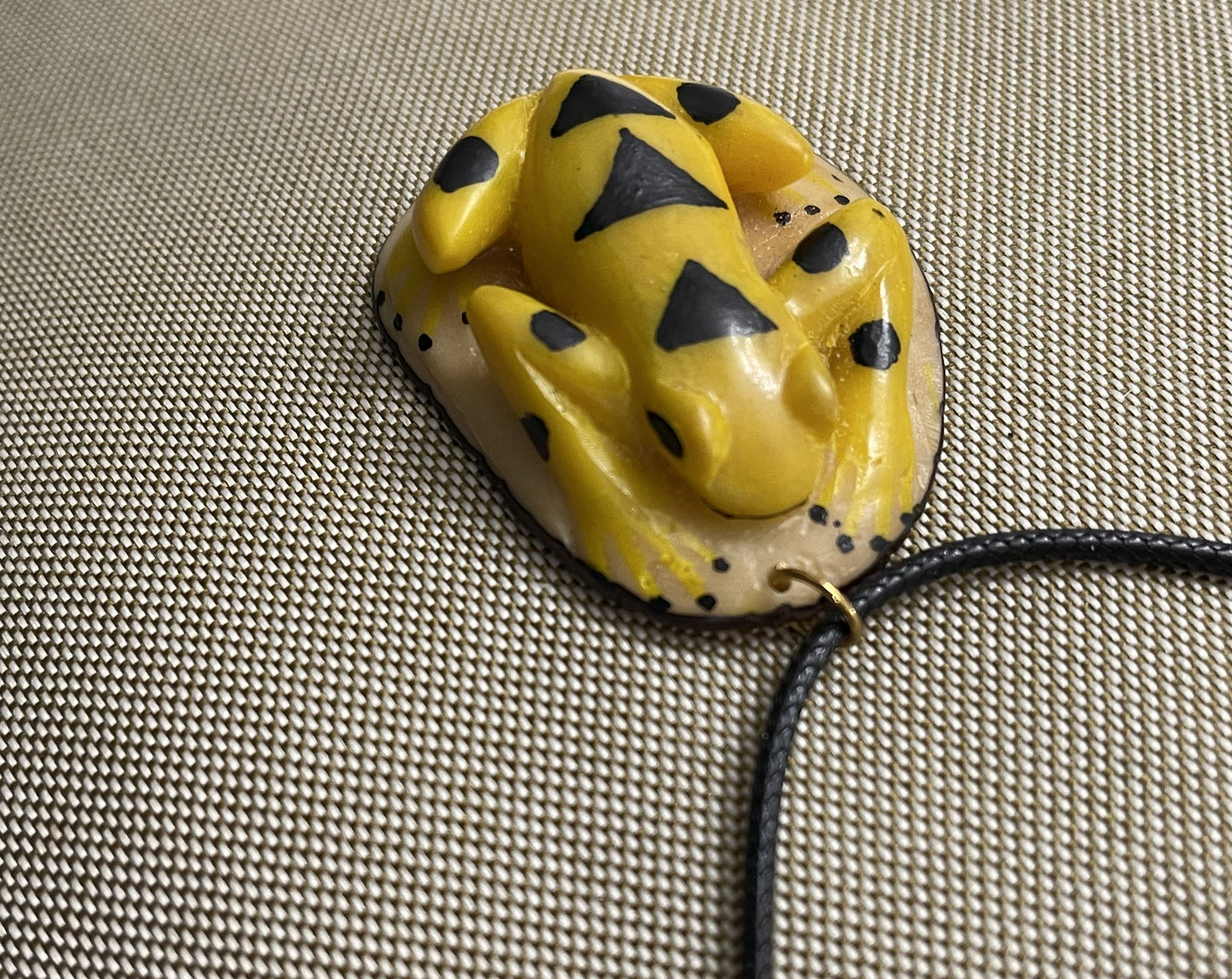 Golden Frog Tagua Necklace Jewelry Pendant Panama
