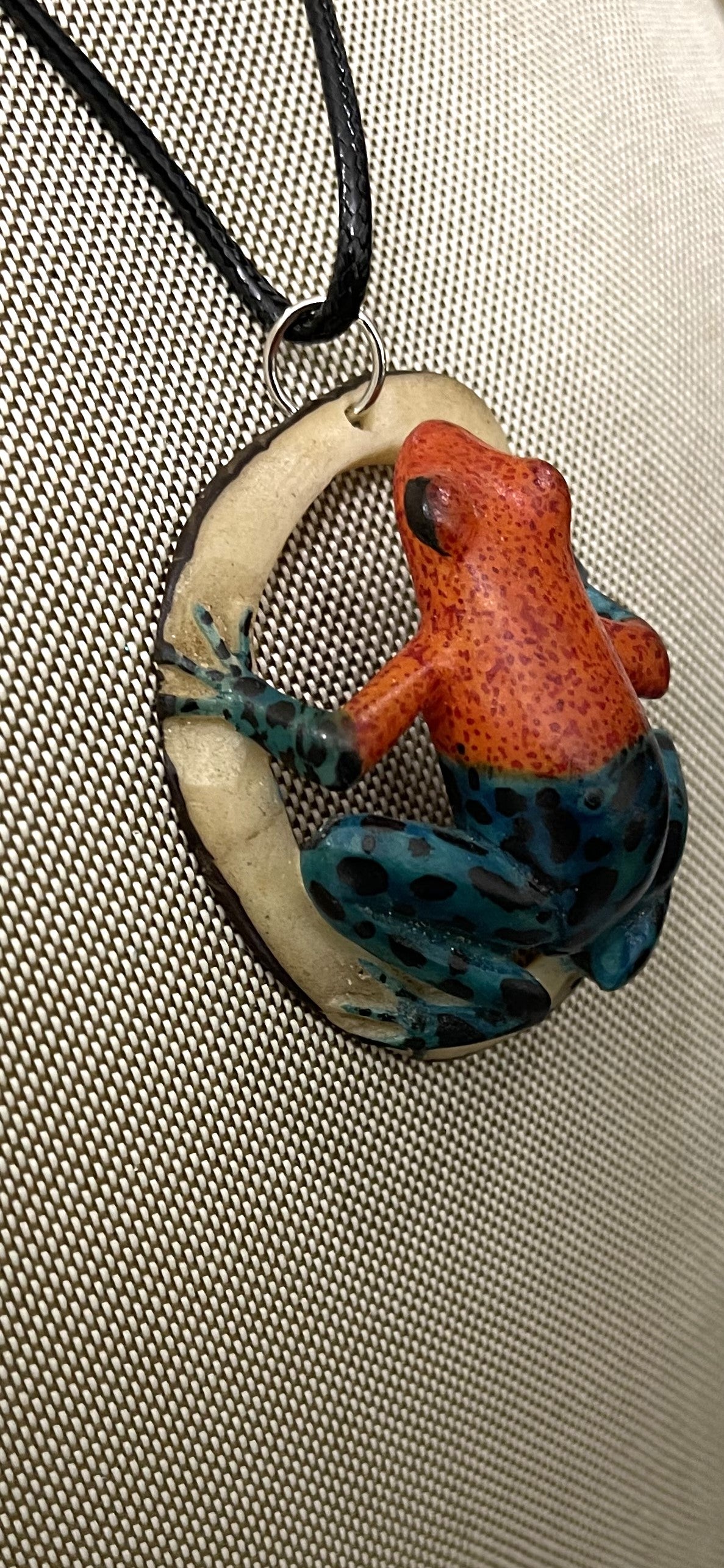 Poison Dart Frog Tagua Necklace Jewelry Pendant Panama