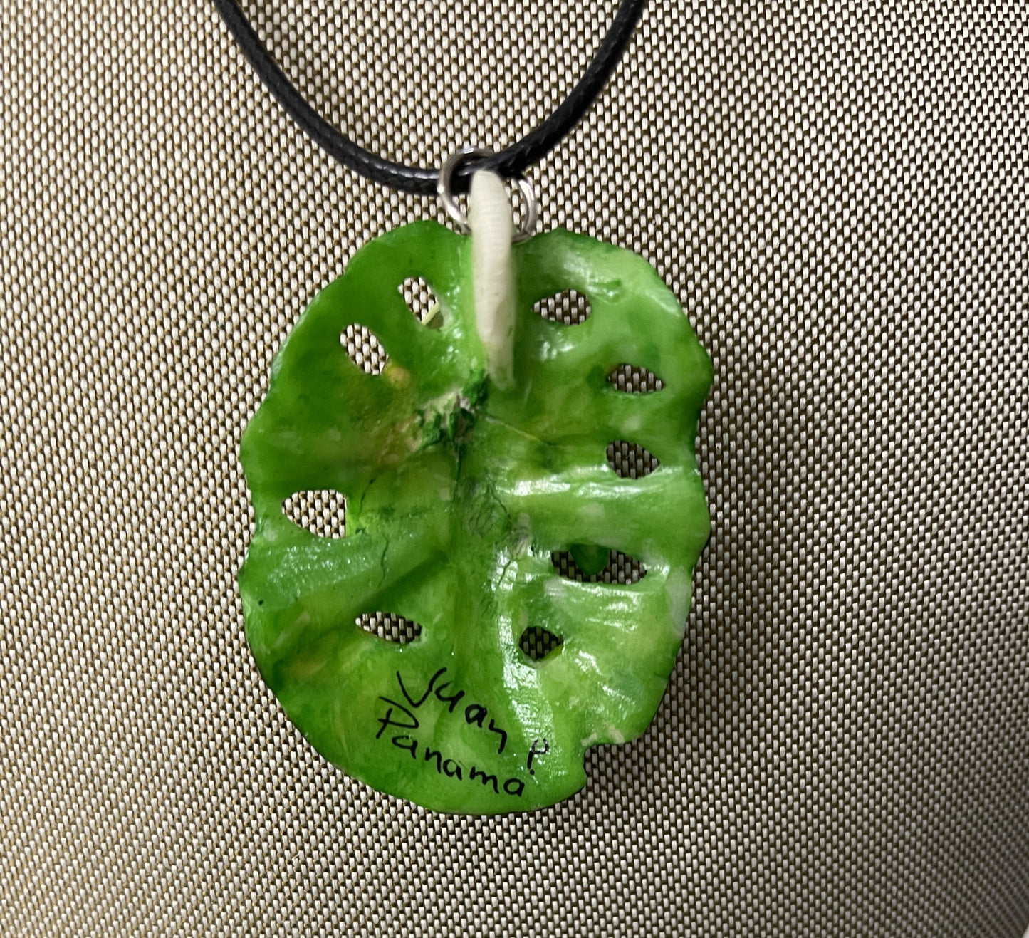 Green And Gold Tree Frog Tagua Necklace Pendant Panama