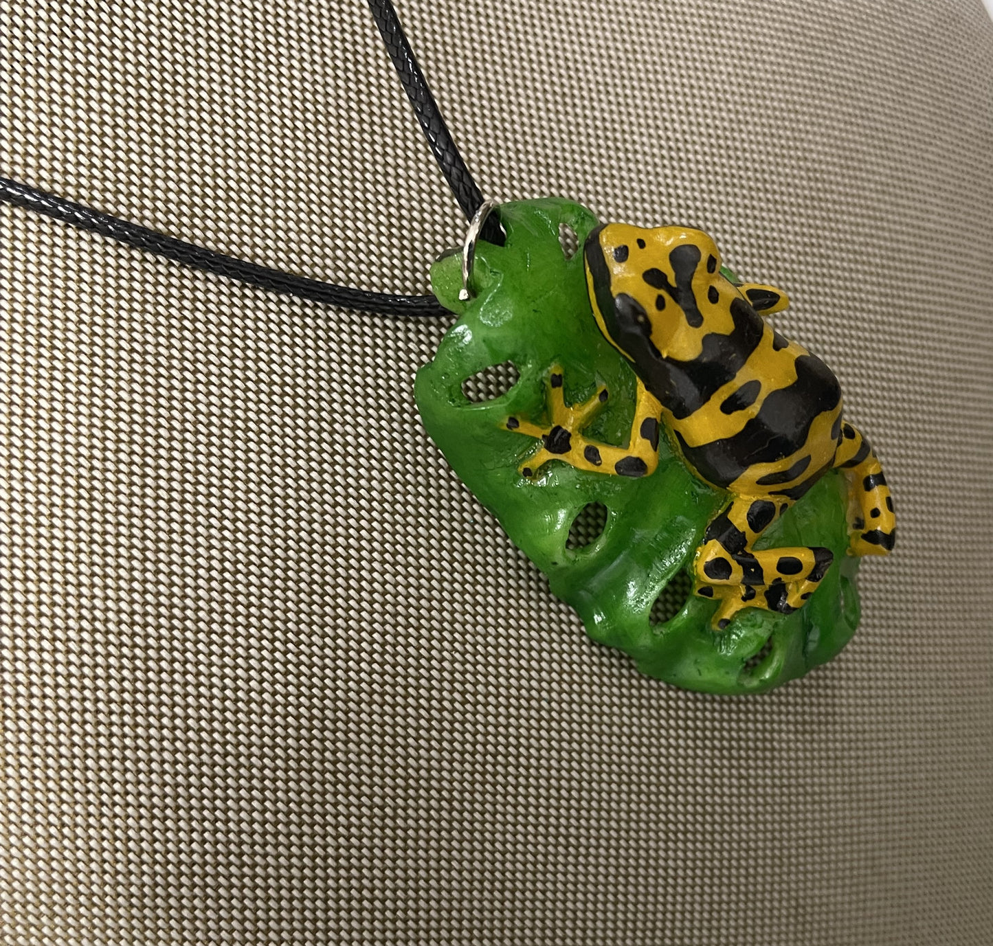 Poison Dart Frog Tagua Necklace Jewelry Pendant Panama