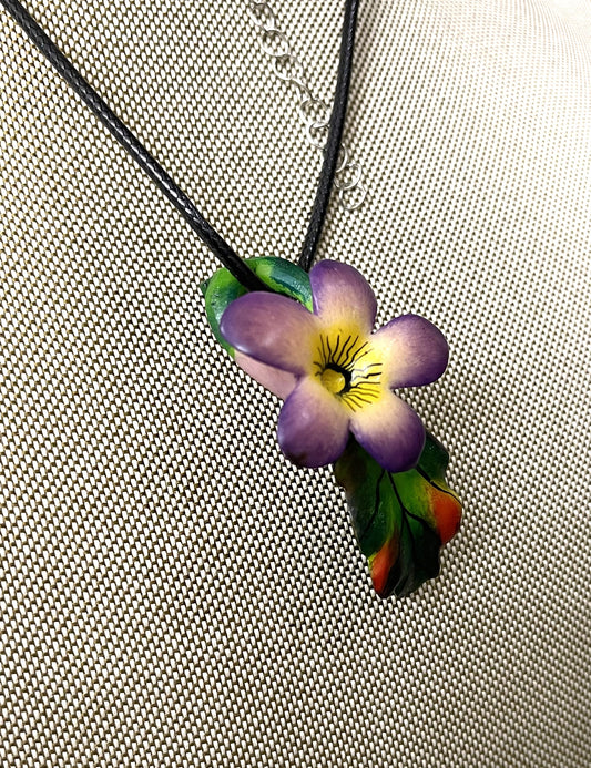 Tropical Orchid Flower Tagua Necklace Jewelry Pendant Panama