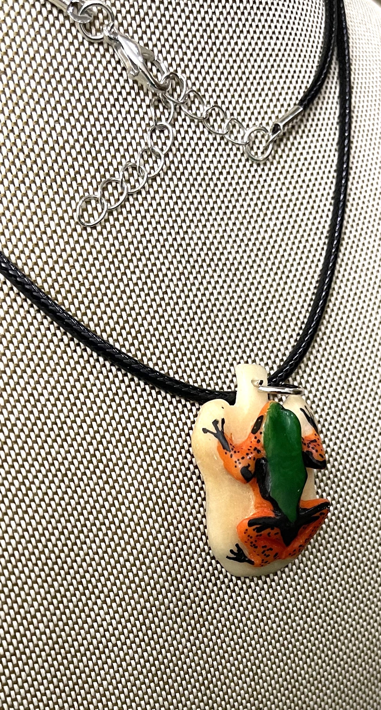 Poison Dart Frog Tagua Necklace Jewelry Pendant Panama