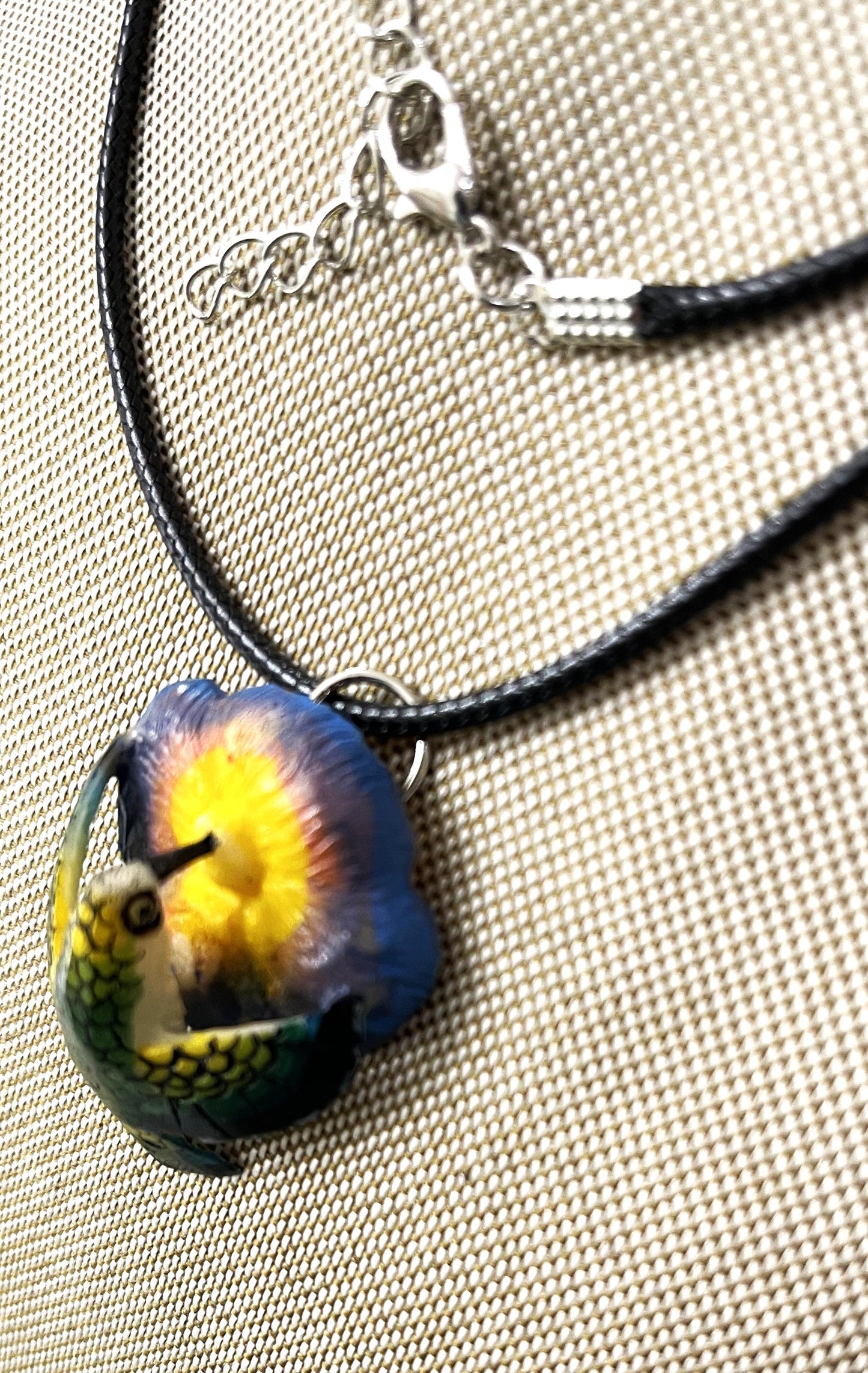 Hummingbird Tagua Necklace Pendant Panama