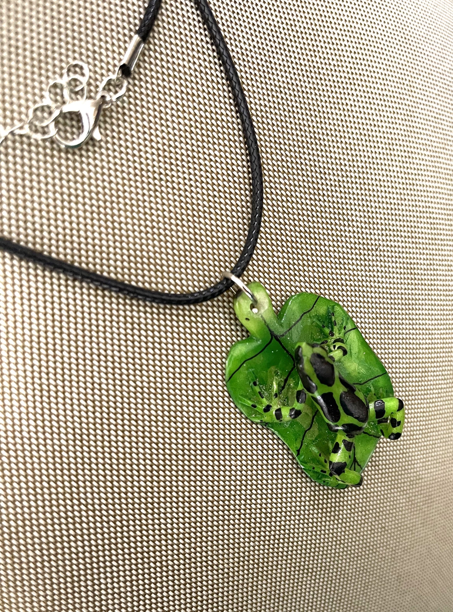Poison Dart Green Frog Tagua Necklace Pendant Panama