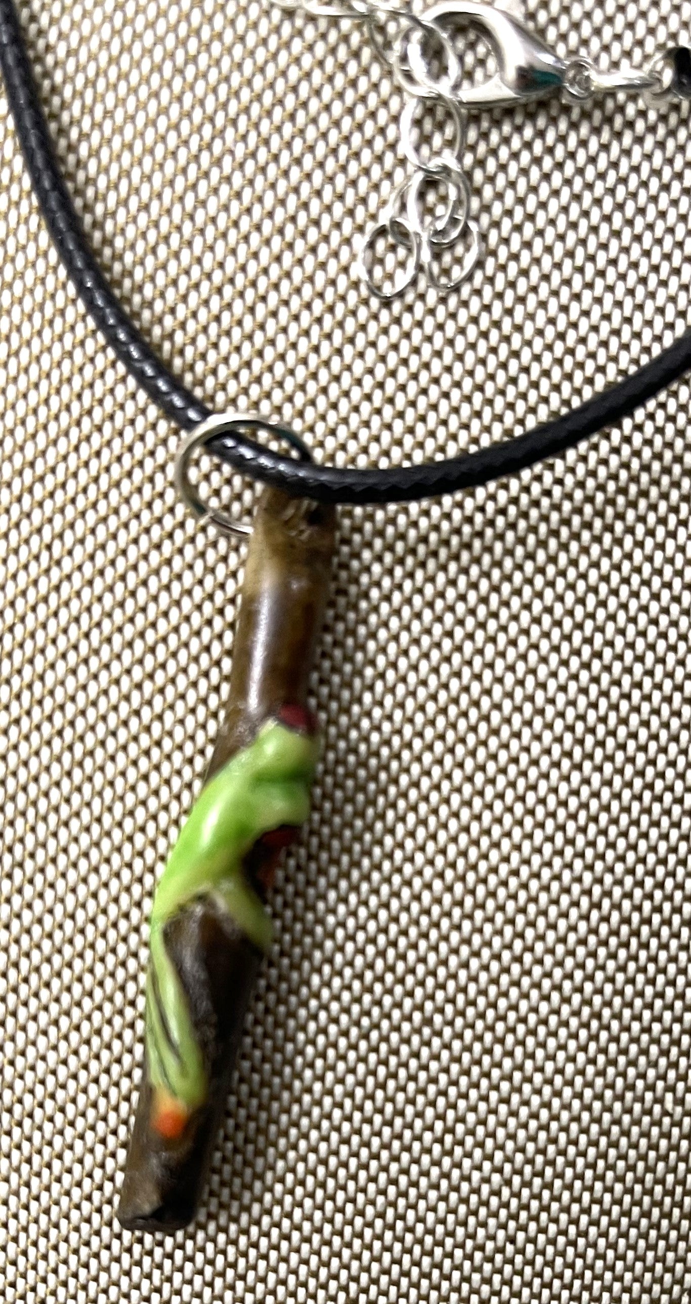 Red-Eye Tree Frog Tagua Necklace Pendant Panama