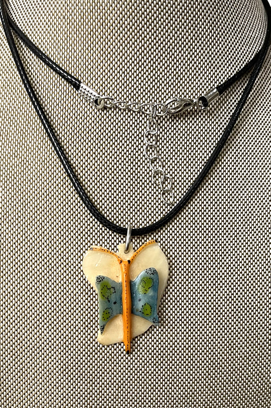 Butterfly Tagua Necklace Pendant Panama