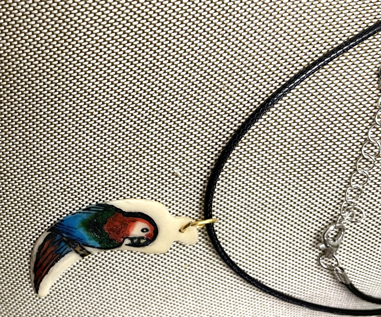 Macaw Parrot Tagua Necklace Pendant Panama