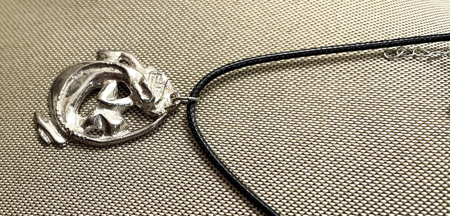 Sterling Silver Iguana Tagua Necklace Pendant Panama