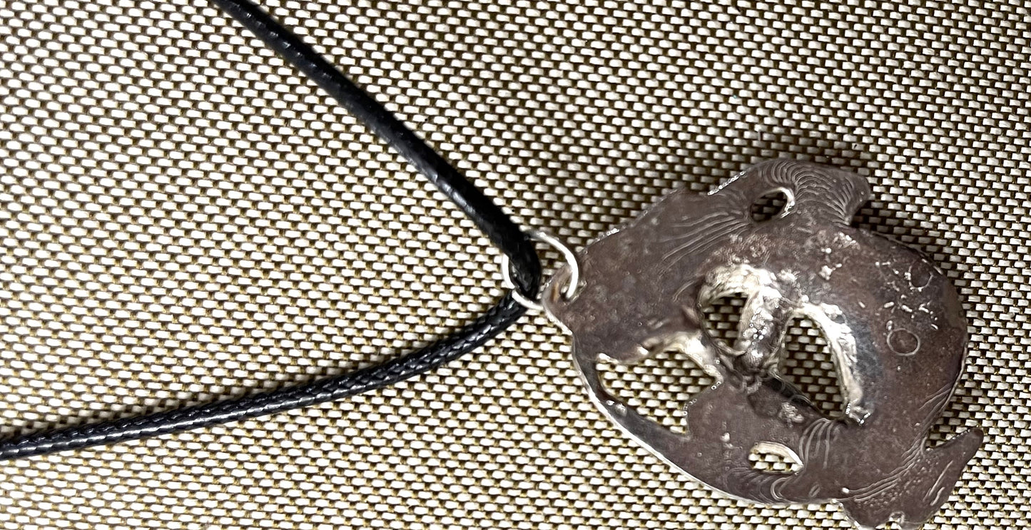 Sterling Silver Iguana Tagua Necklace Pendant Panama