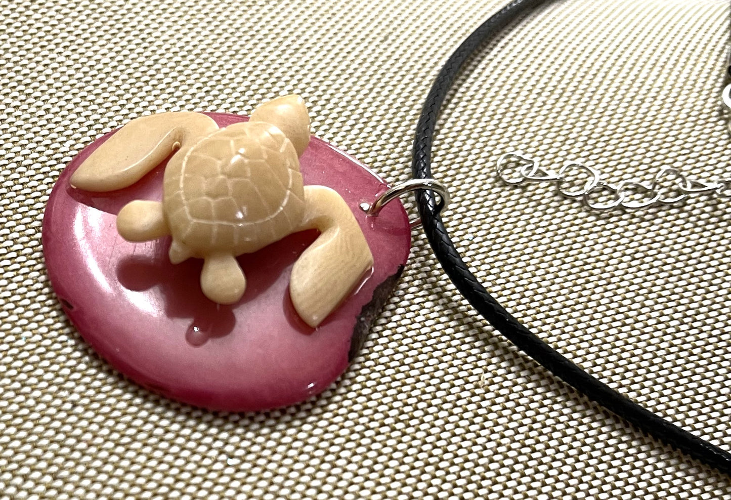 Sea Turtle Tagua Necklace Jewelry Pendant Panama