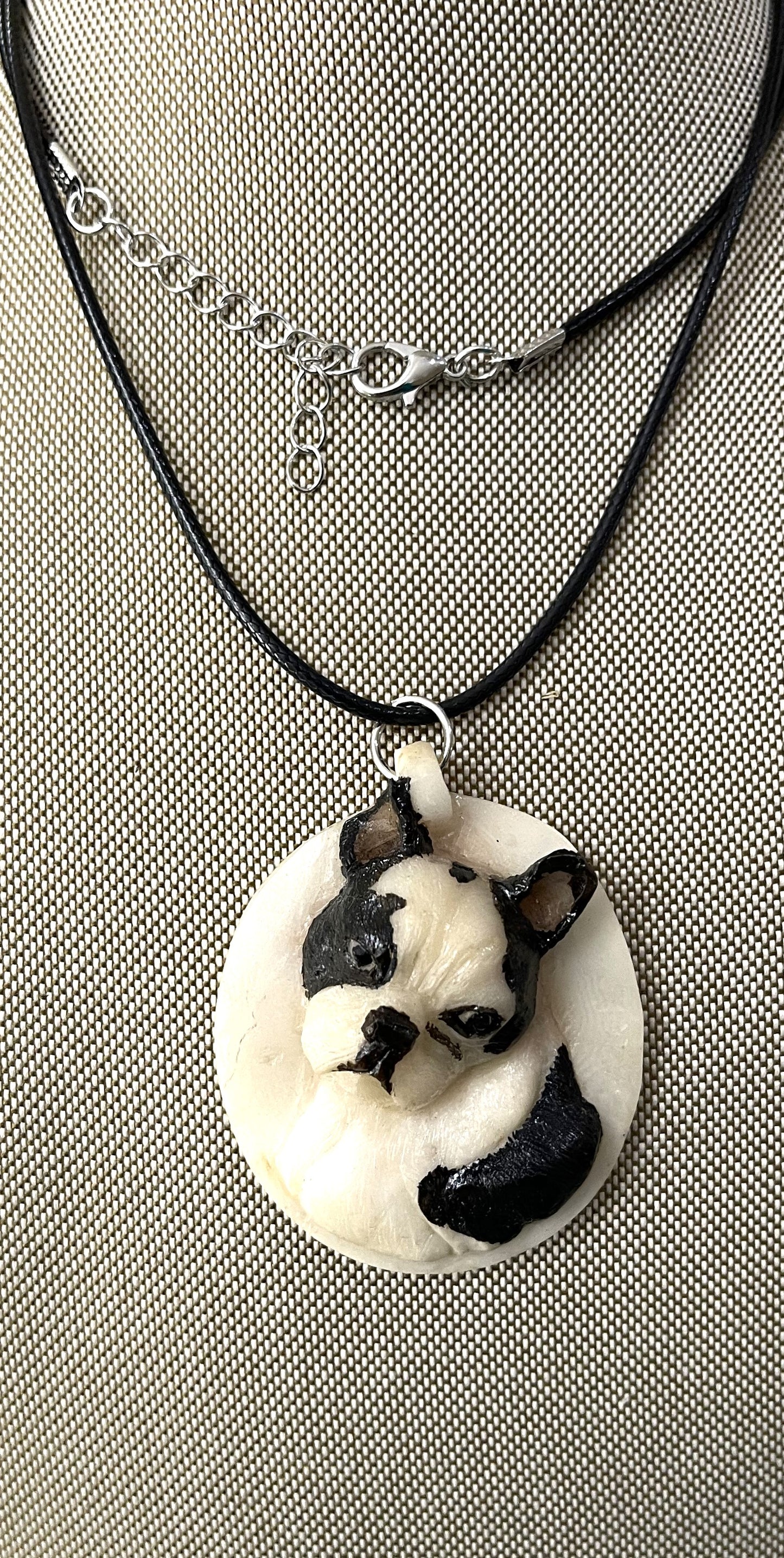 Pug Nose Puppy Dog Tagua Necklace Jewelry Pendant Panama