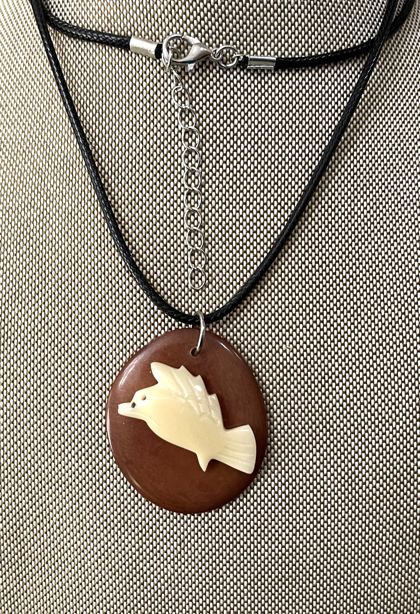 White Dove Tagua On Tagua Necklace Jewelry Pendant Panama