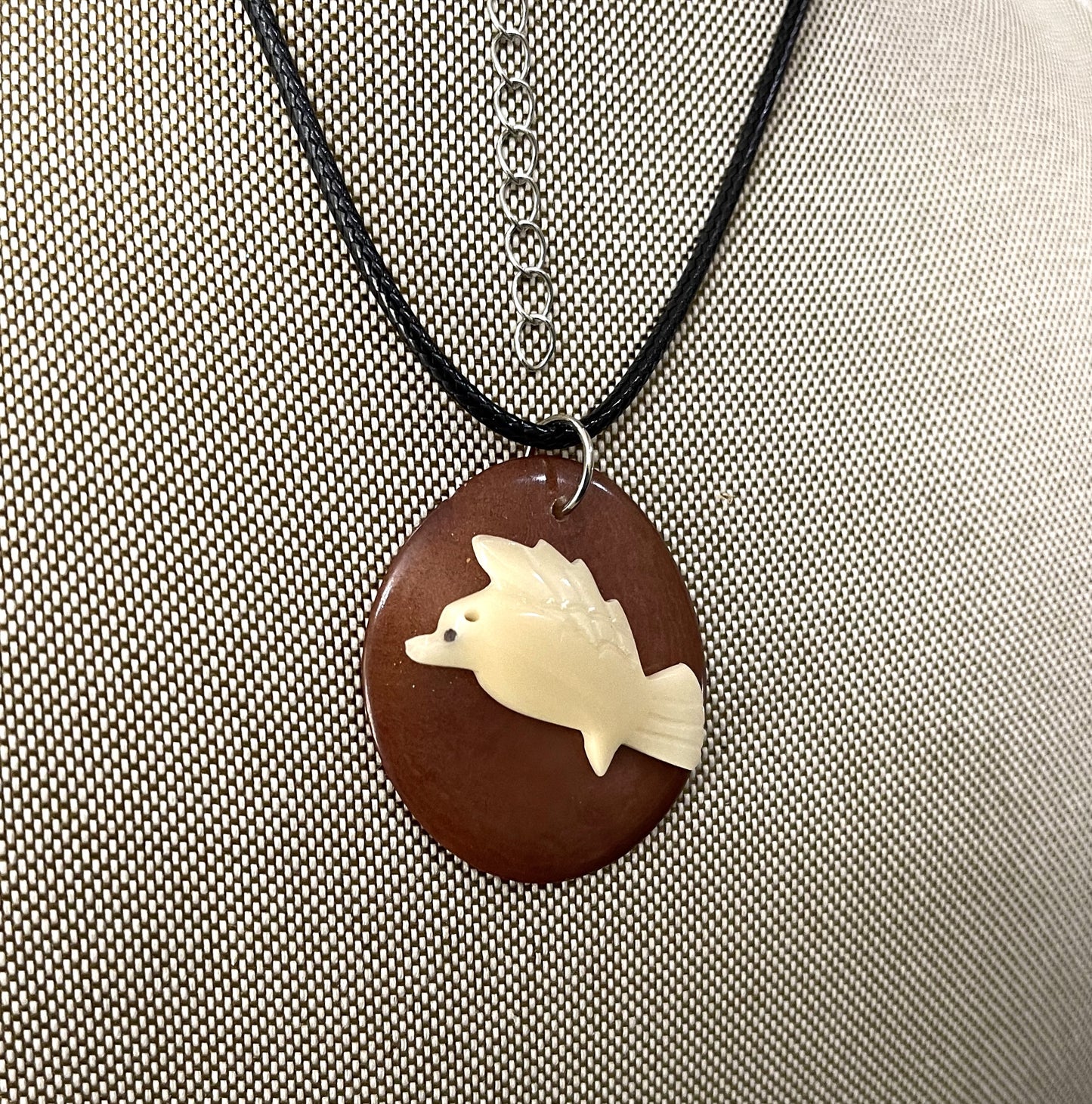 White Dove Tagua On Tagua Necklace Jewelry Pendant Panama