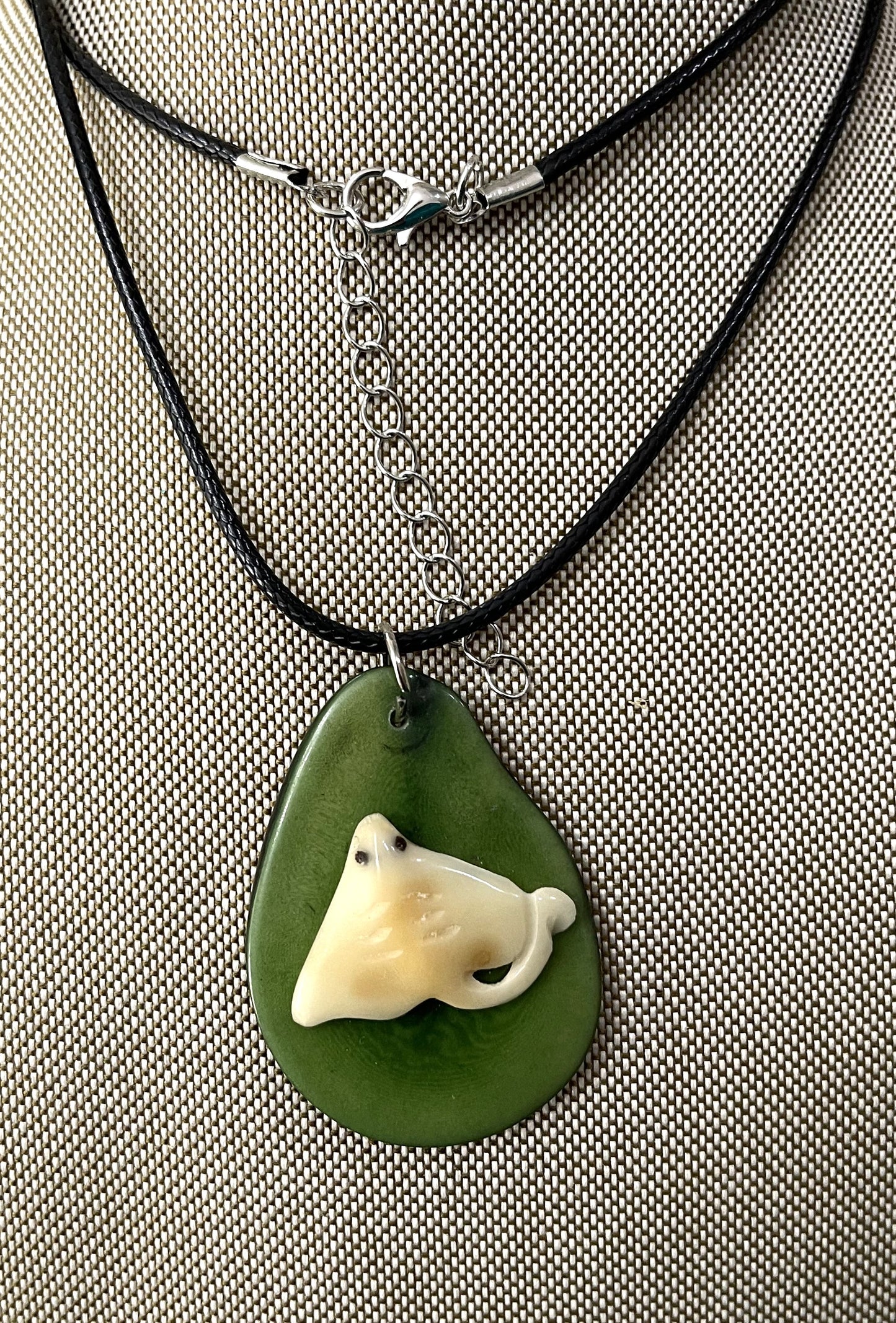 White Stingray Tagua On Tagua Necklace Jewelry Pendant Panama