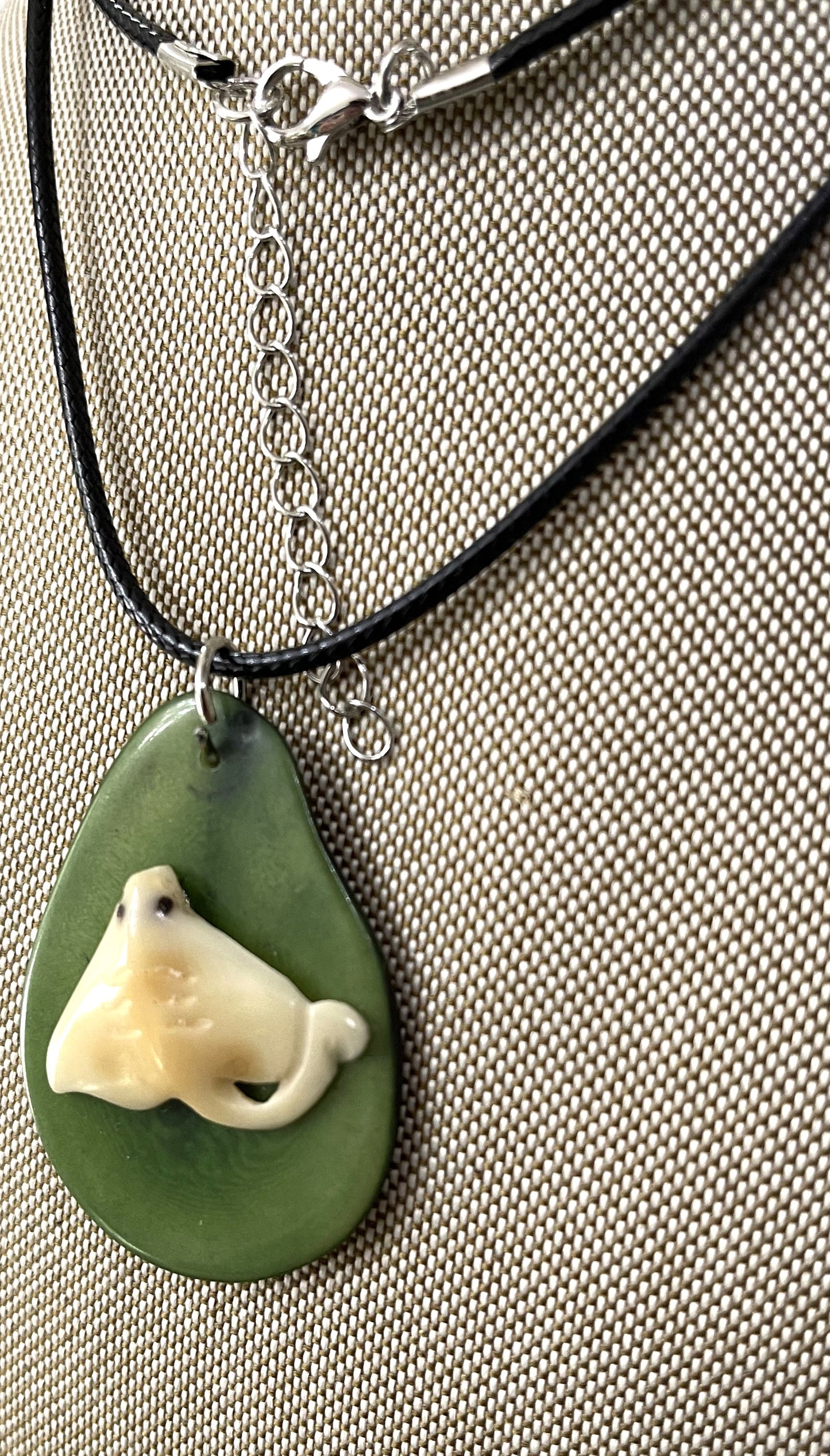 White Stingray Tagua On Tagua Necklace Jewelry Pendant Panama