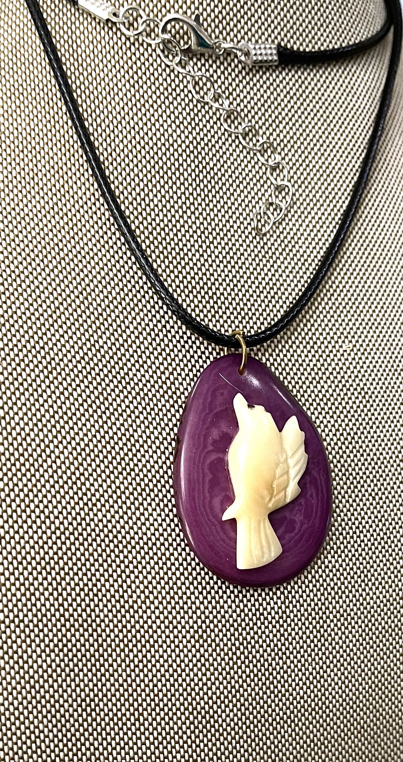 White Dove Tagua On Tagua Necklace Jewelry Pendant Panama