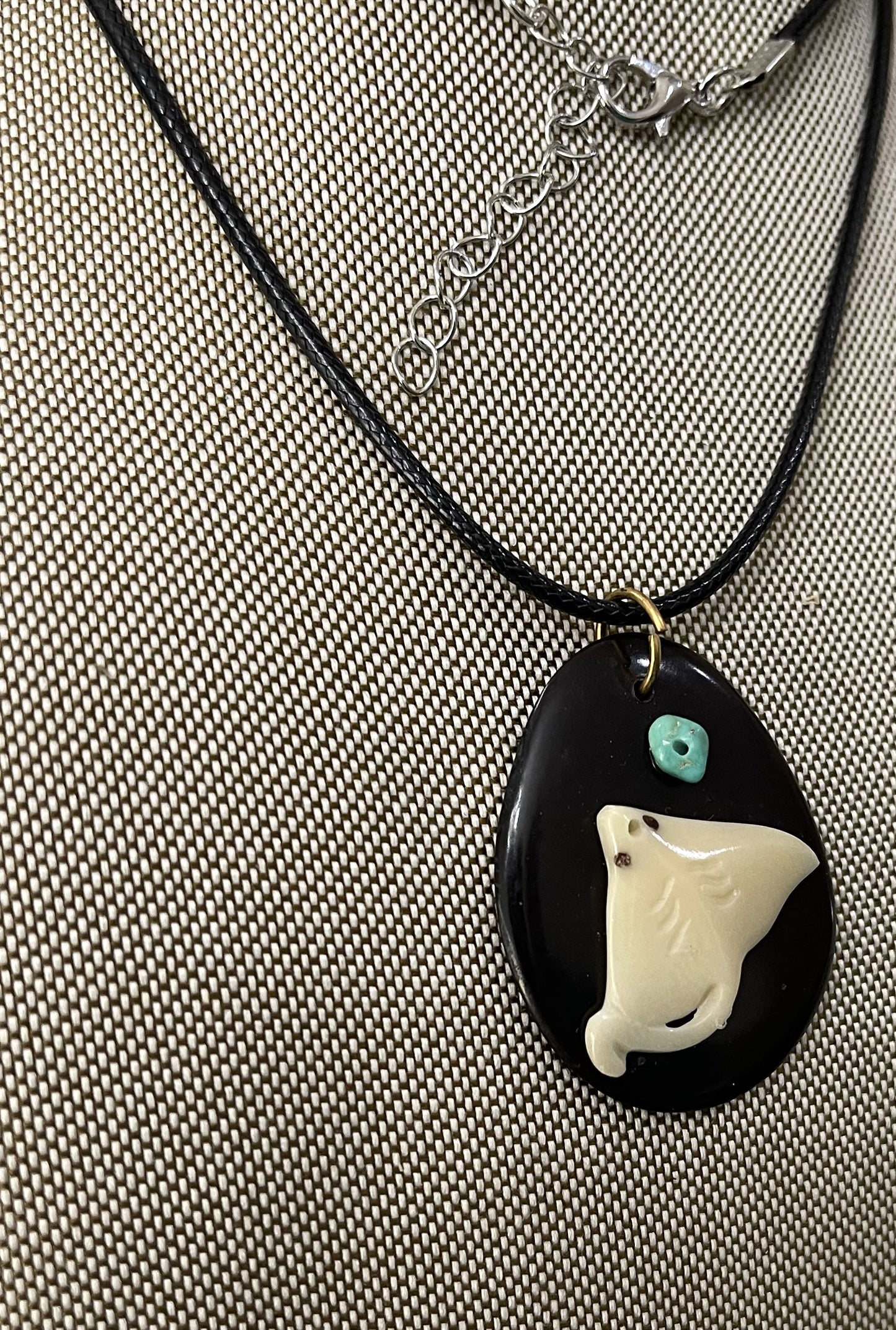 White Stingray Tagua On Tagua Necklace Jewelry Pendant Panama