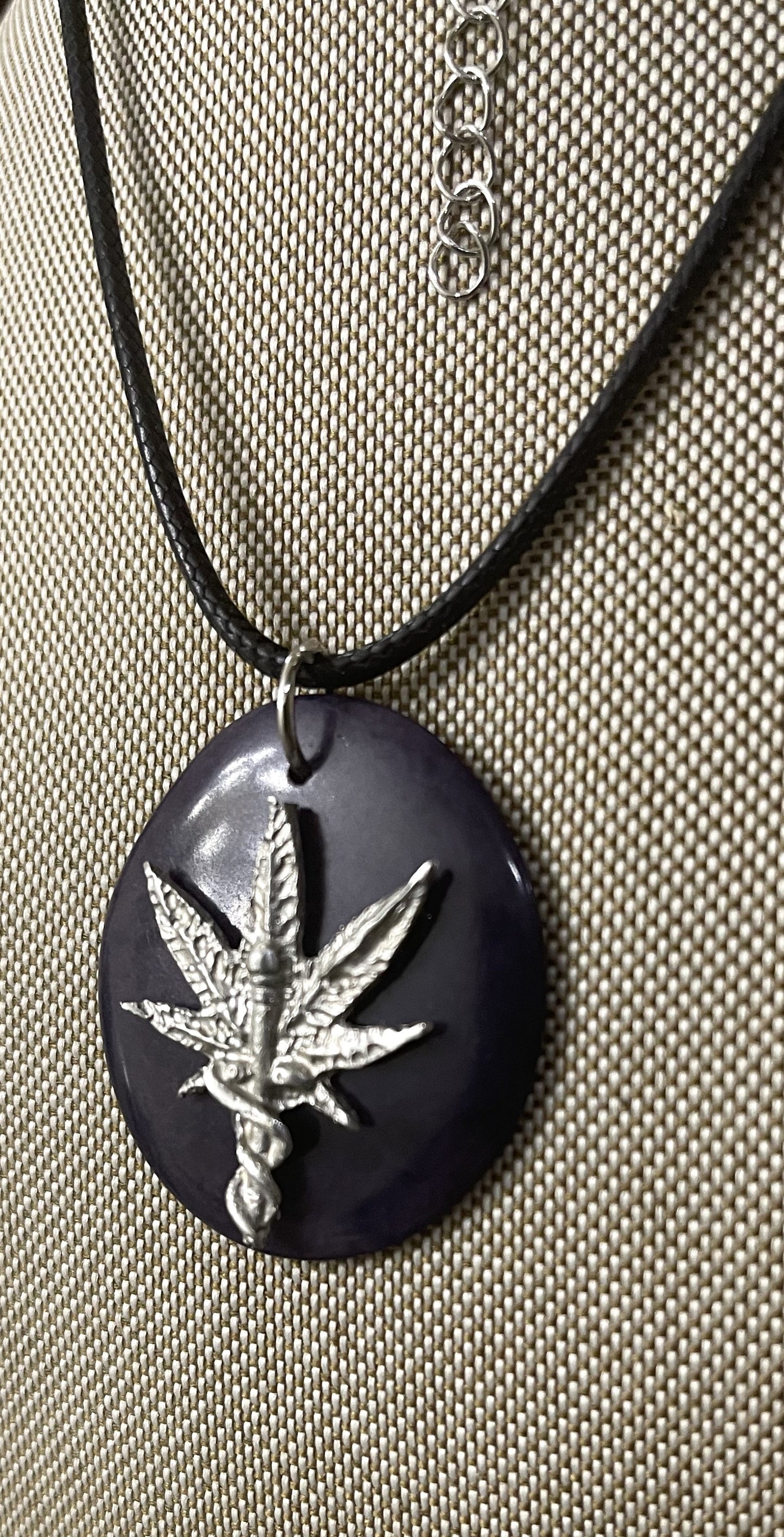 Medical Marijuana Leaf Caduceus Tagua Necklace Pendant Panama