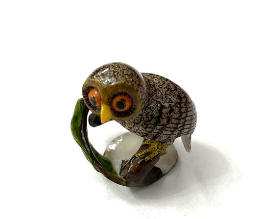 Big Eye Owl Bird Tagua Carving Rainforest Panama