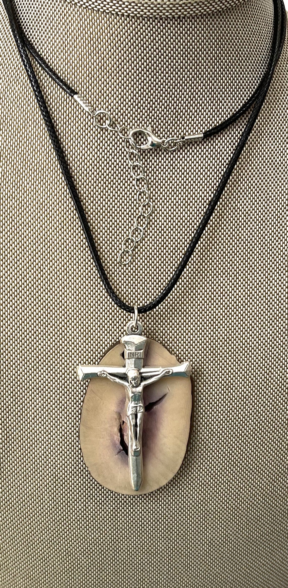 Christian Cross Metal On Tagua Necklace Pendant Panama