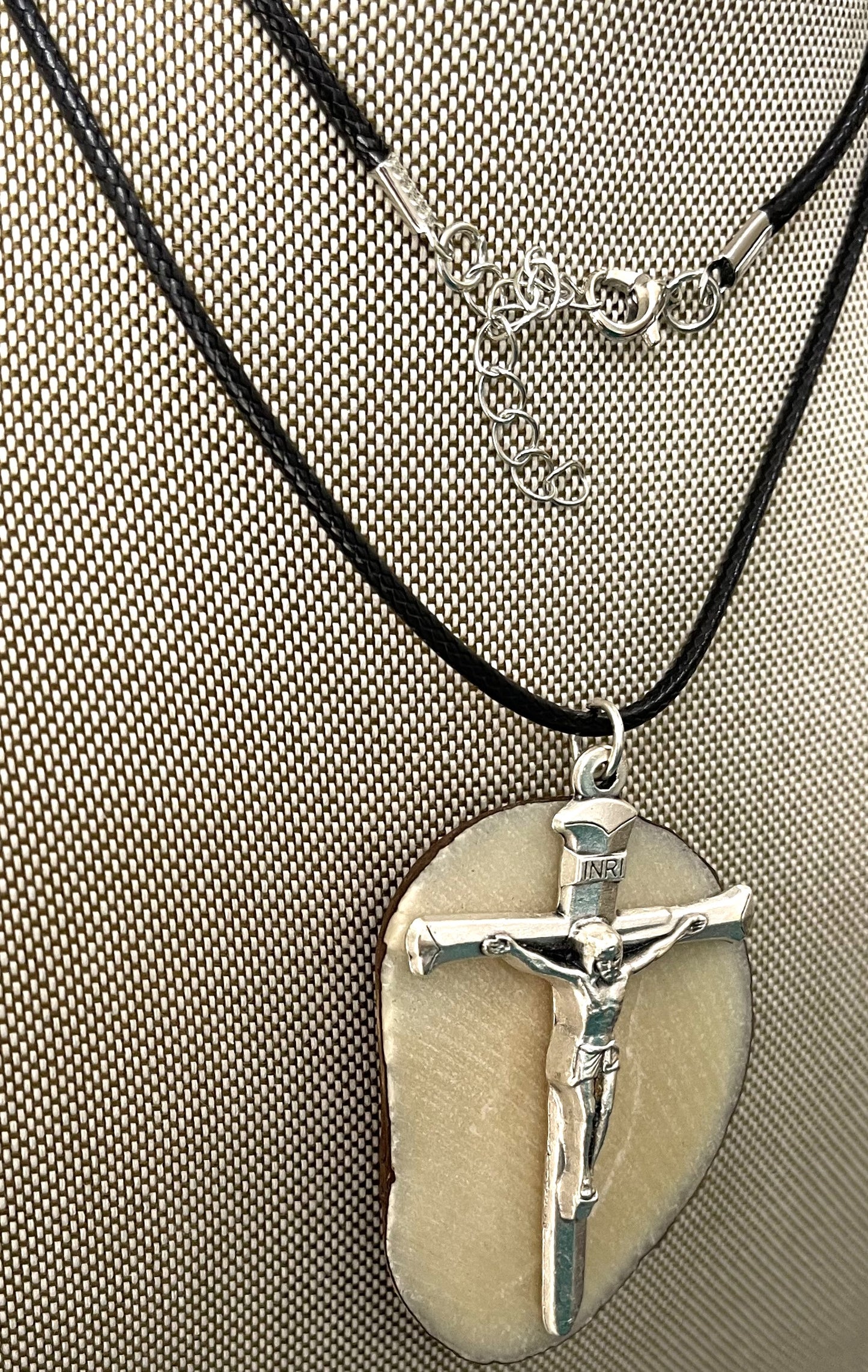 Christian Cross Metal On Tagua Necklace Pendant Panama