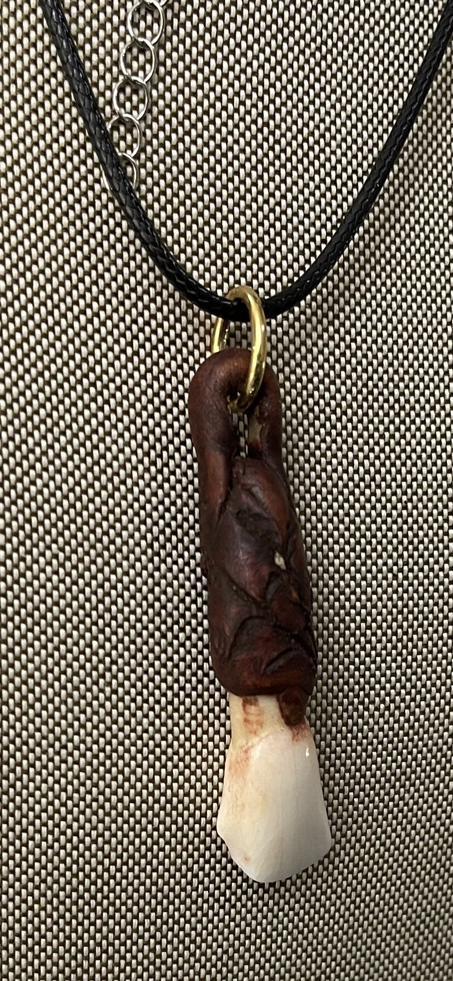 Bovine Cow Tooth in Ceramic Necklace Pendant Panama