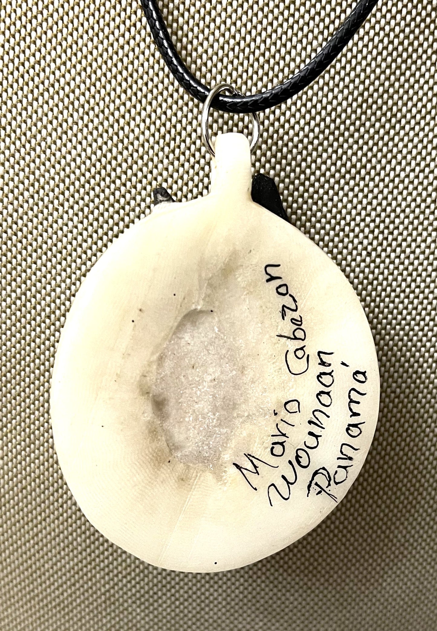 Black Doberman Pinscher Tagua Carved Necklace Pendant Panama
