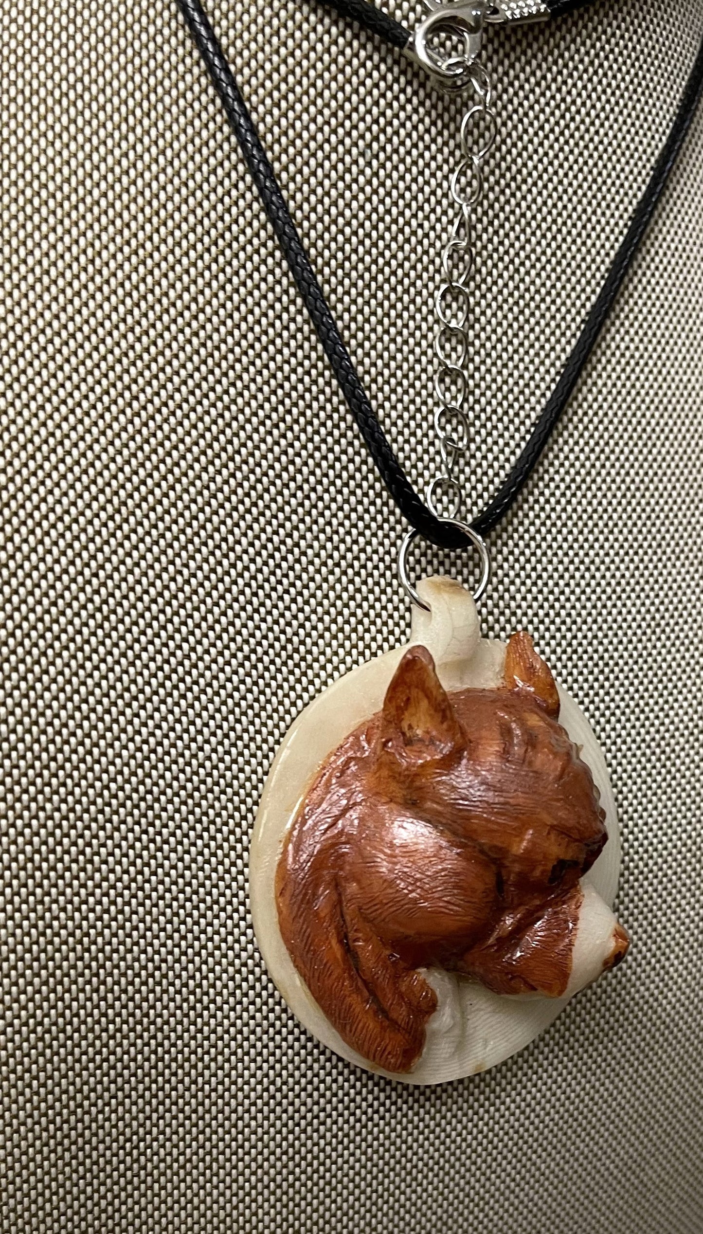 Pit Bull Dog Tagua Carved Necklace Pendant Panama