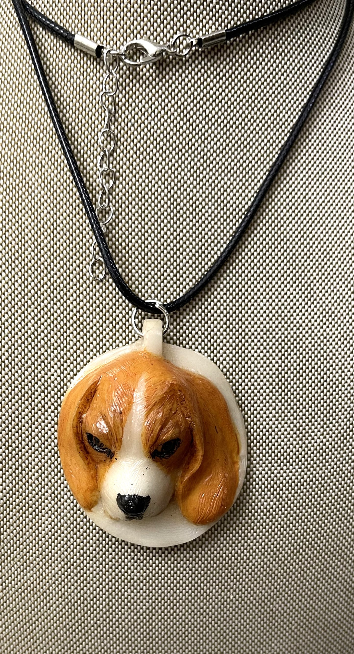 Dog Tagua Carved Necklace Pendant Panama