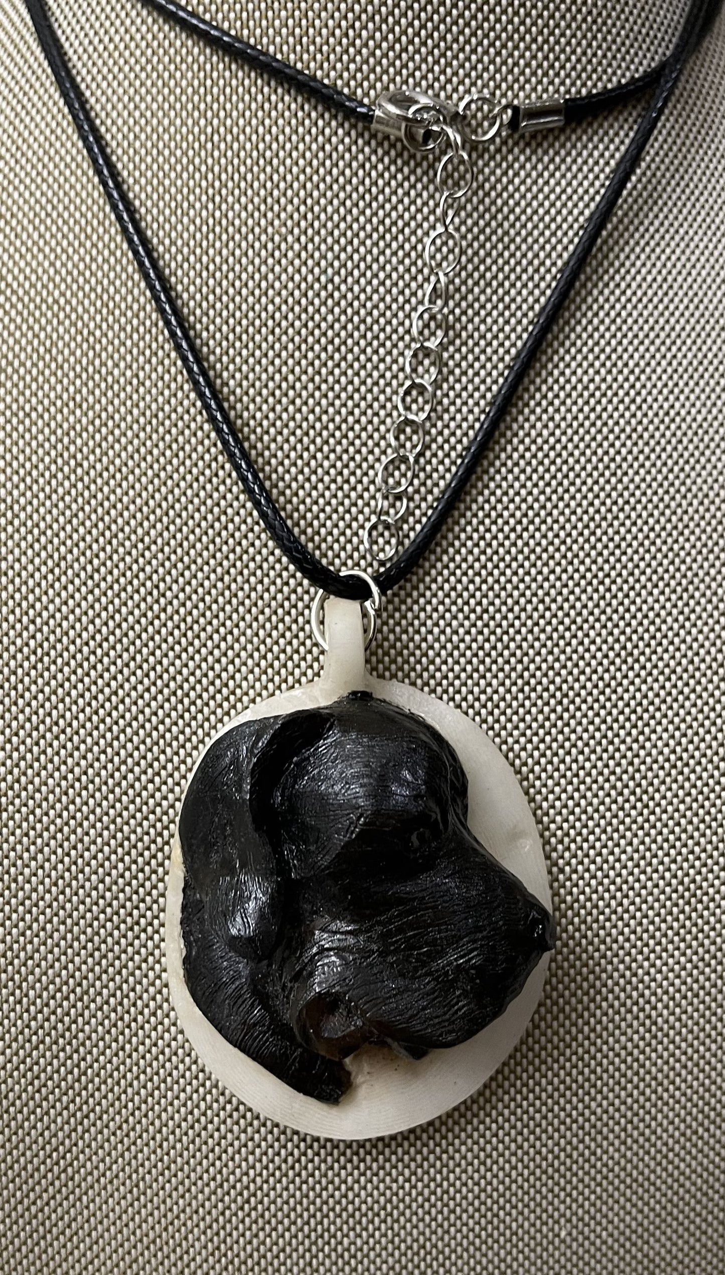 Dog Tagua Carved Necklace Pendant Panama