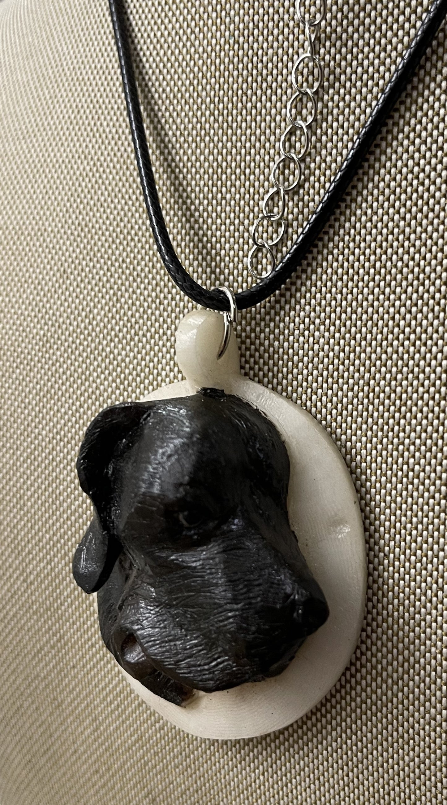 Dog Tagua Carved Necklace Pendant Panama