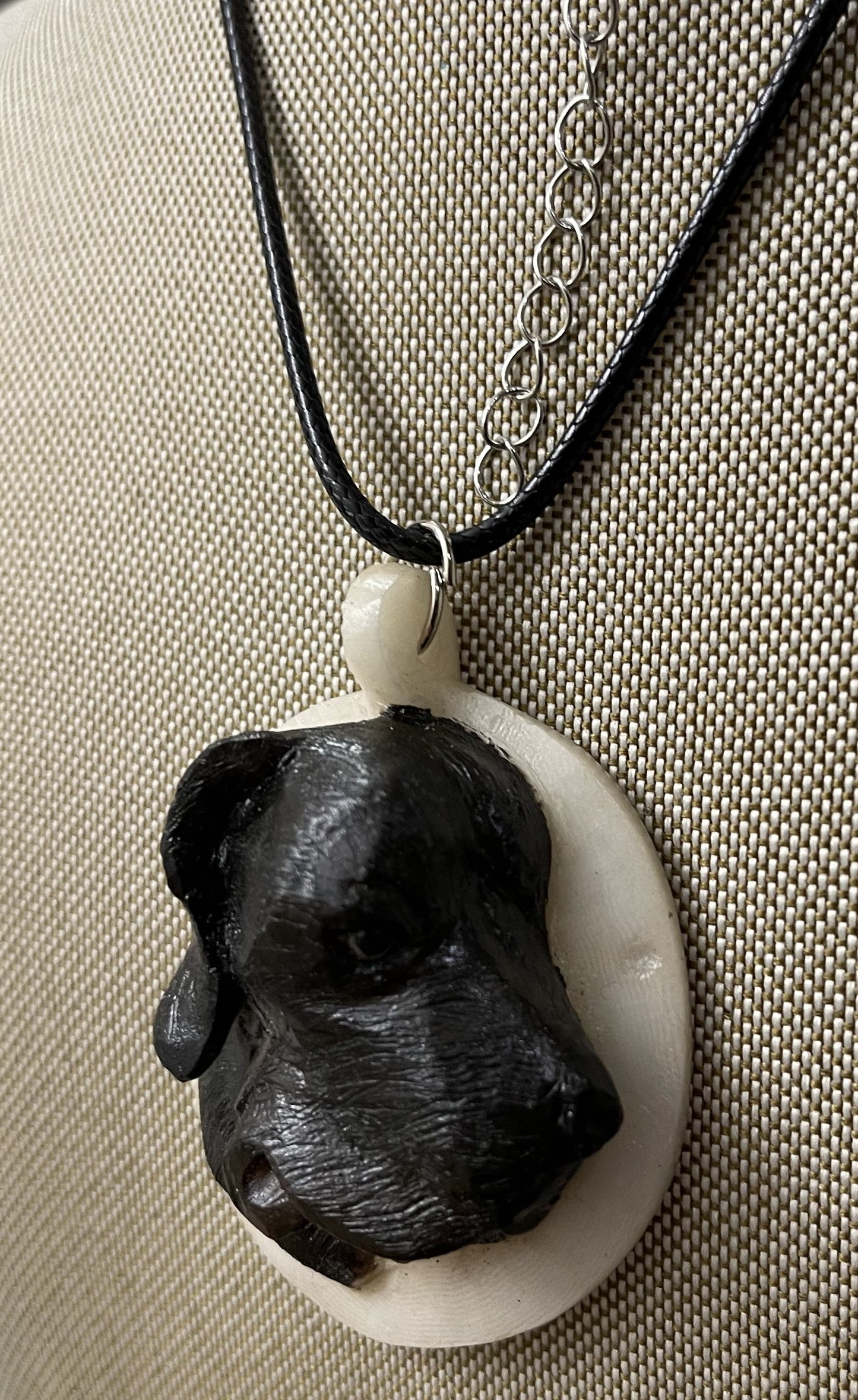 Dog Tagua Carved Necklace Pendant Panama