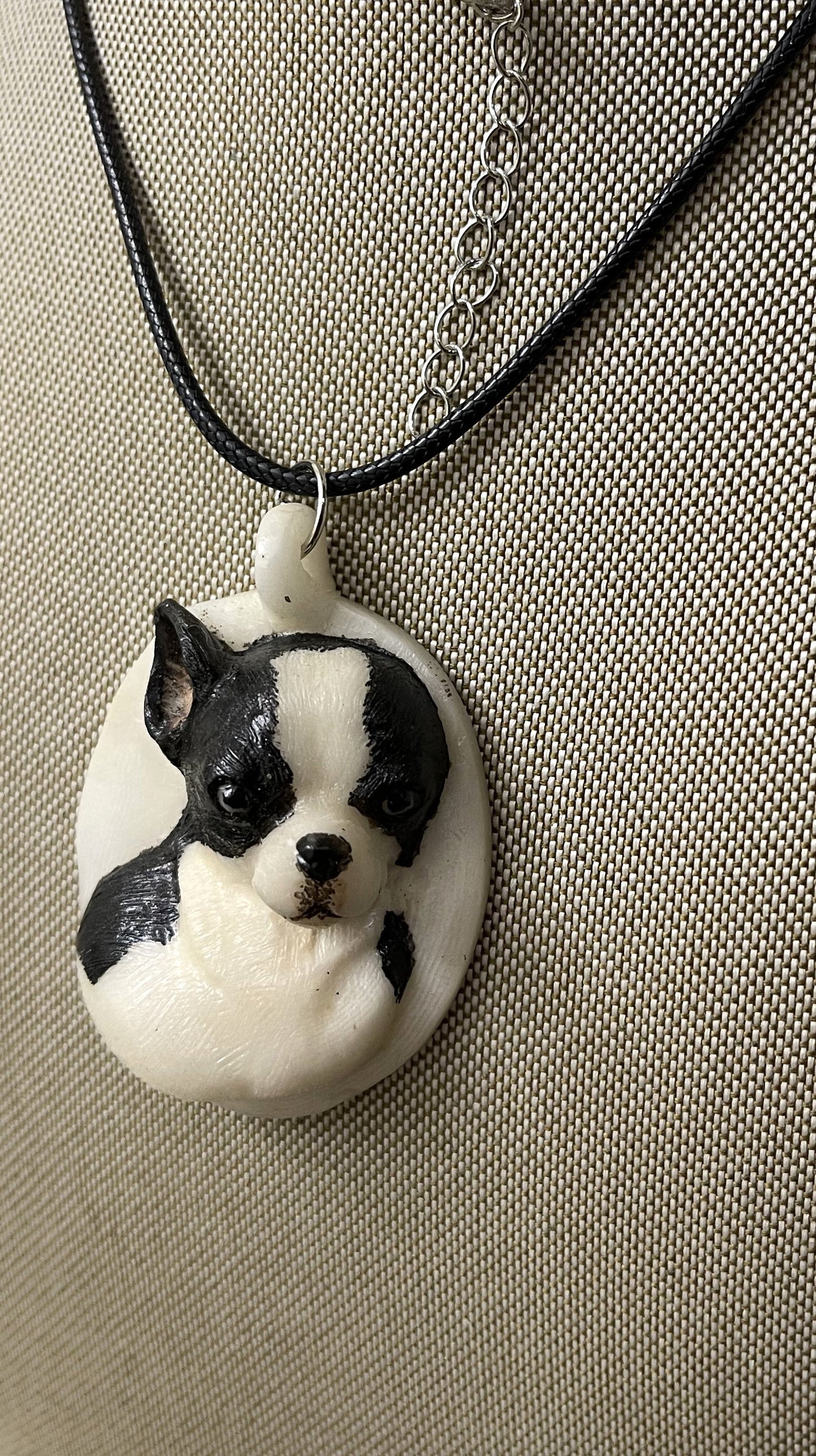 Dog Tagua Carved Necklace Pendant Panama