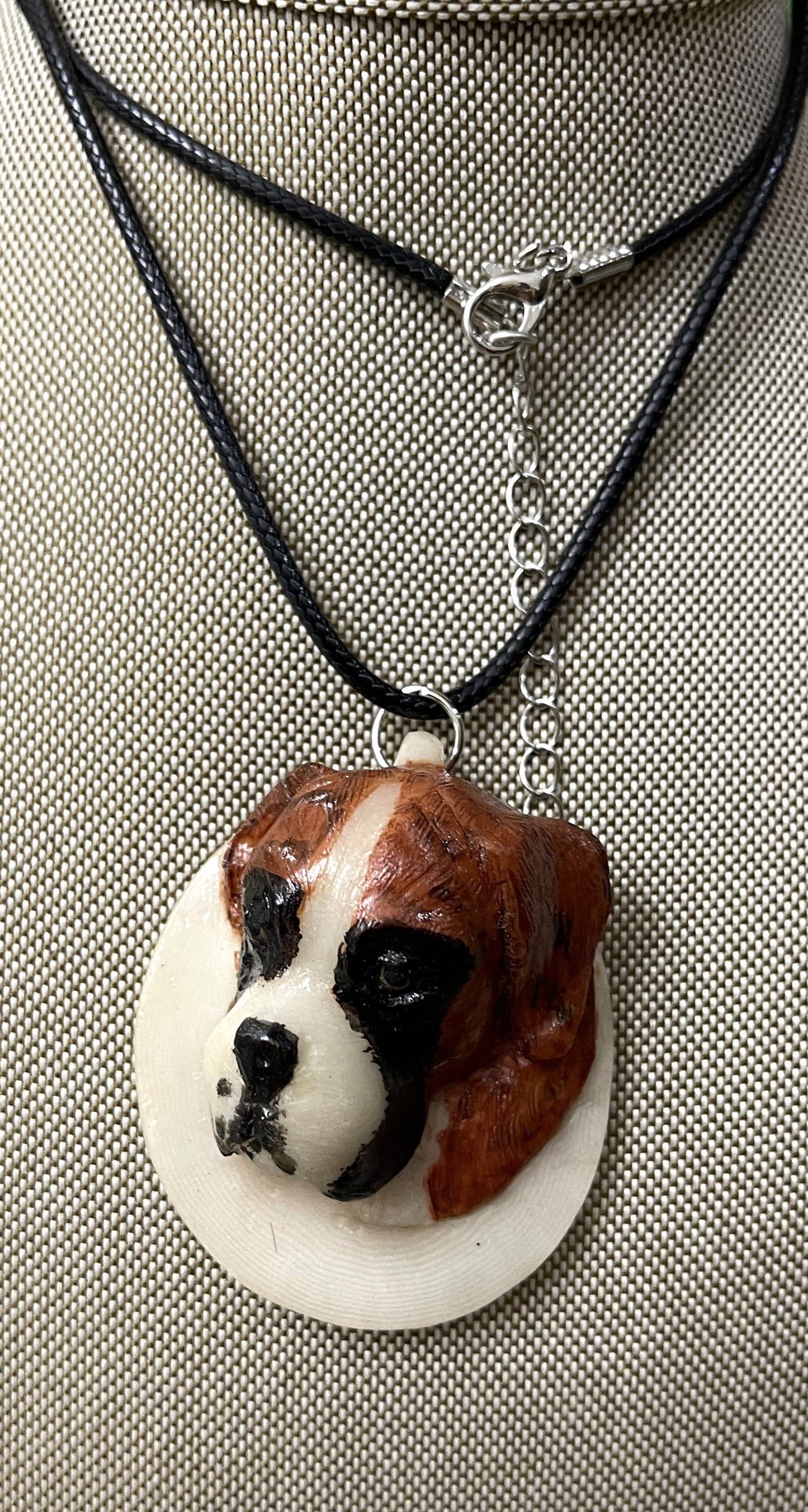 Dog Tagua Carved Necklace Pendant Panama