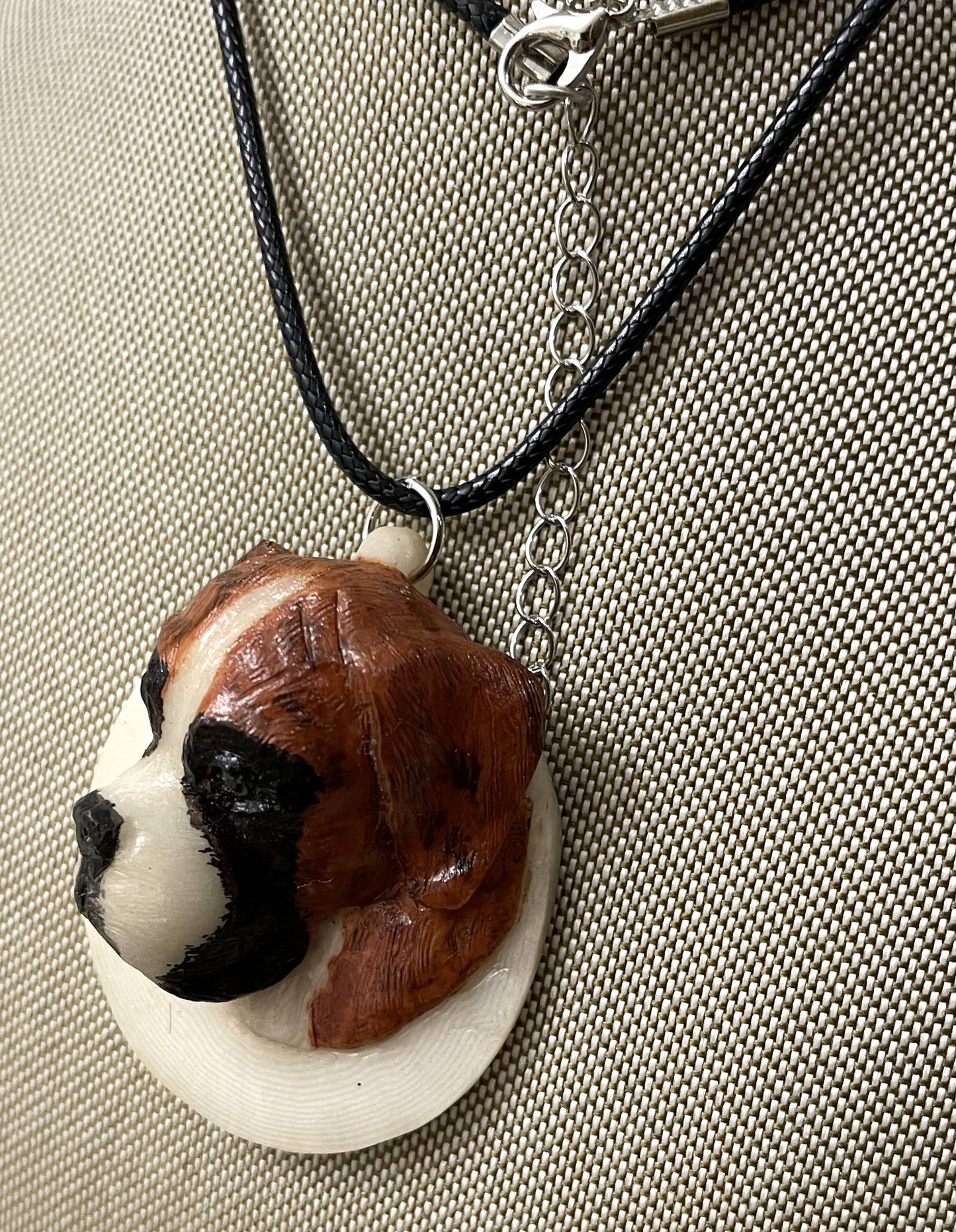 Dog Tagua Carved Necklace Pendant Panama