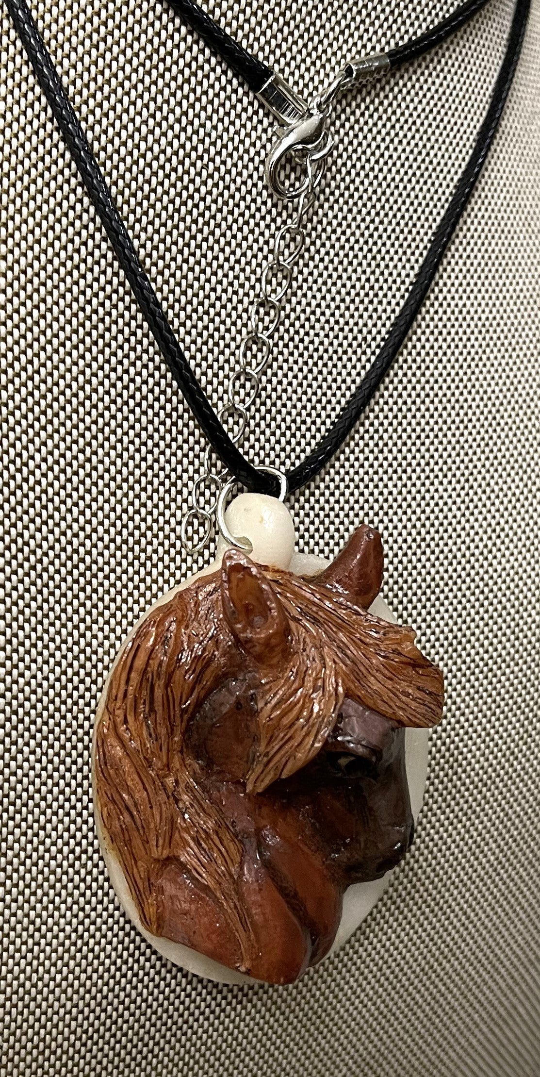 Brown Horse Carved Necklace Pendant Panama