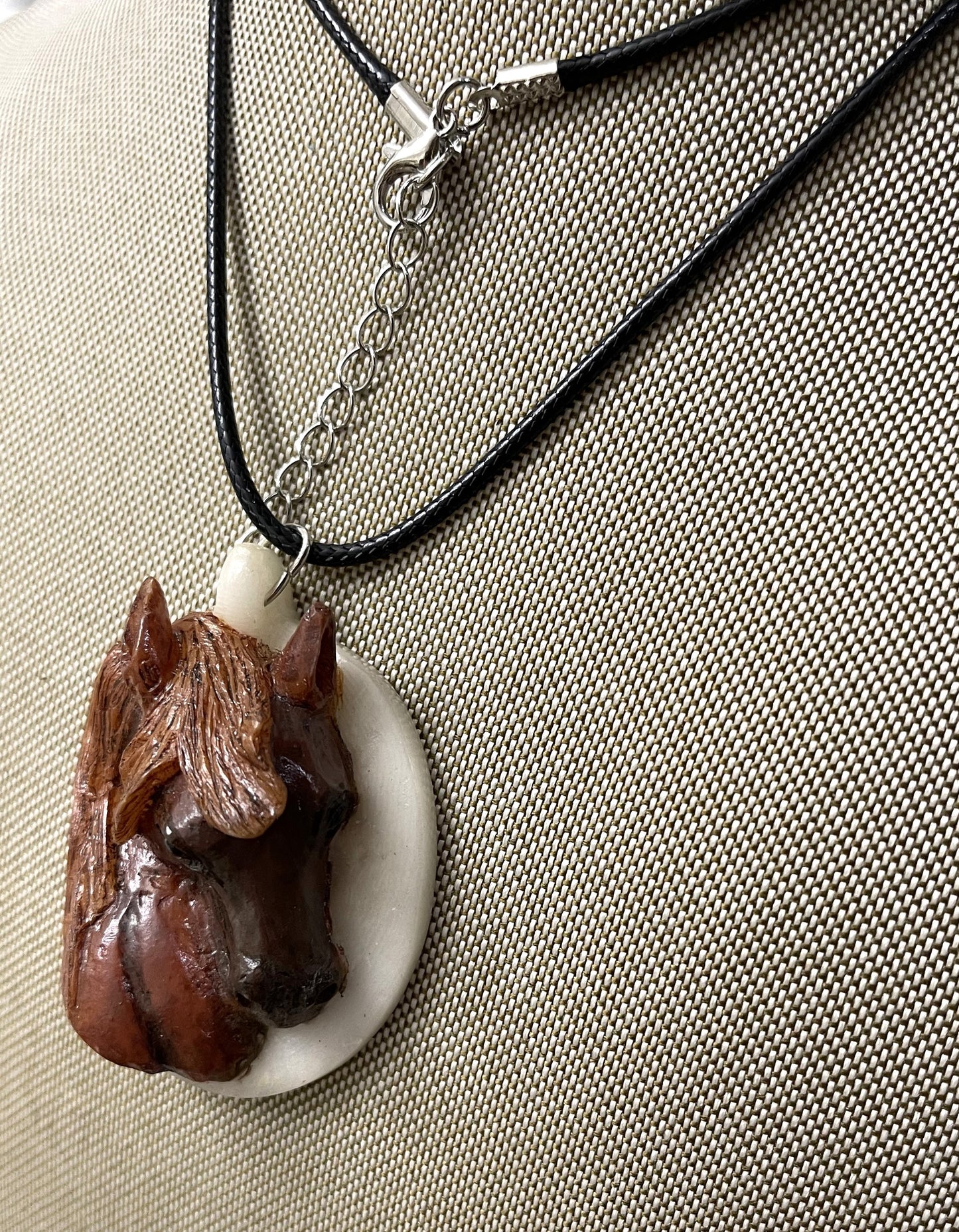 Brown Horse Carved Necklace Pendant Panama