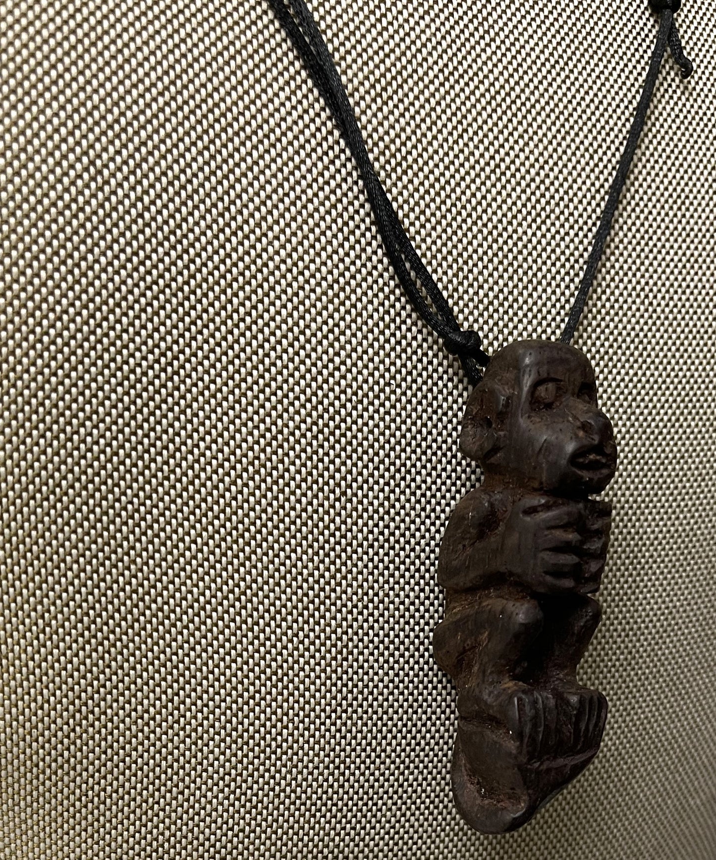 Delicately Carved Cocobolo Monkey Necklace Pendant Panama