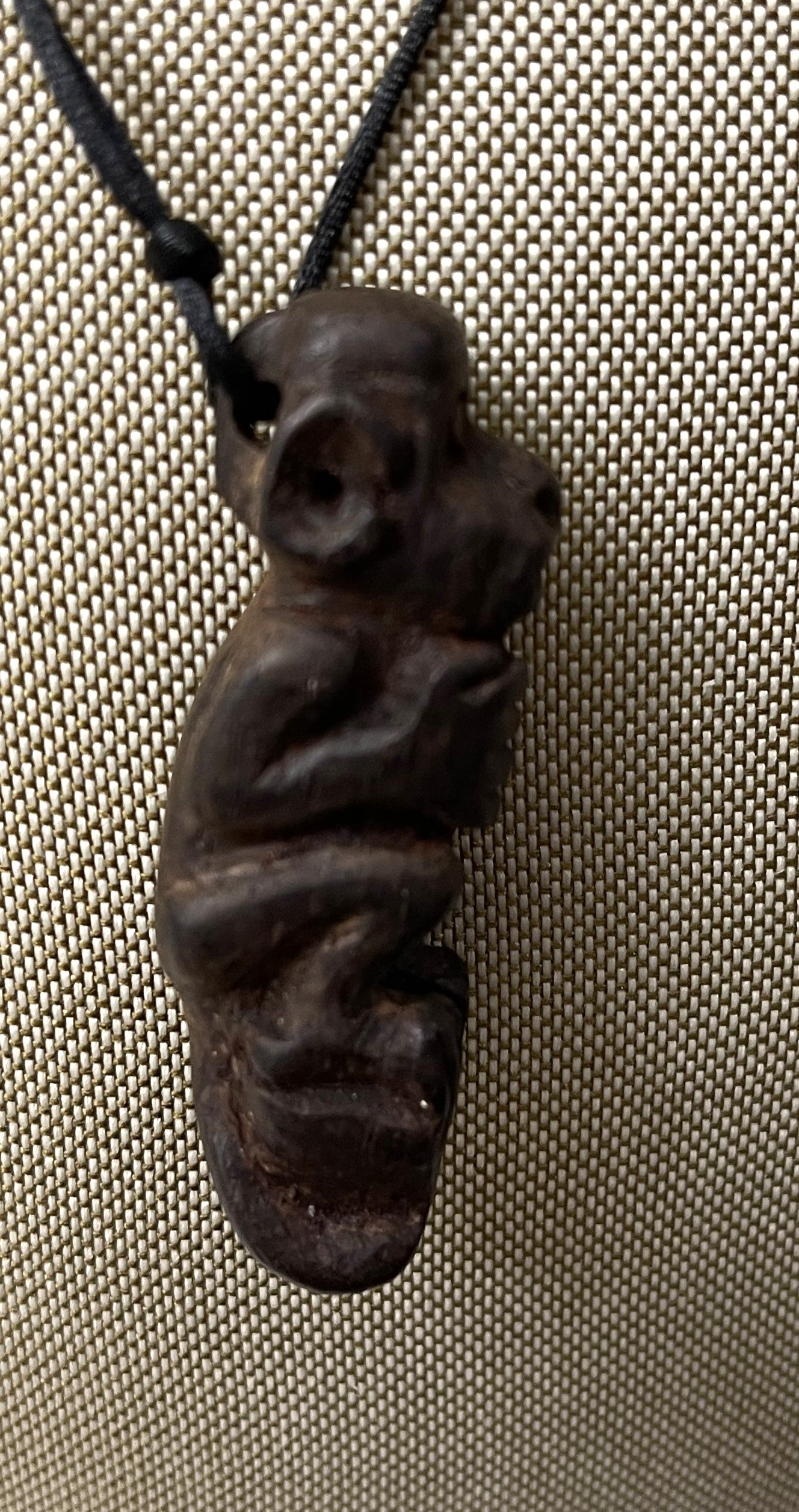 Delicately Carved Cocobolo Monkey Necklace Pendant Panama