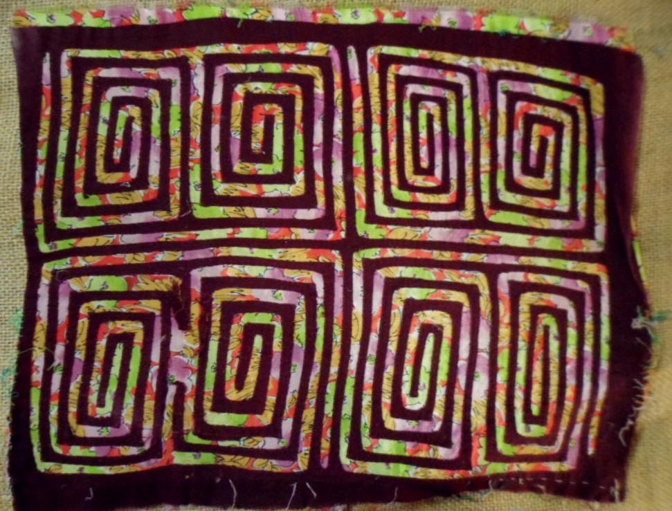 Kuna Indian Hand-Stitch Special Background Mola-Panama 21050703L