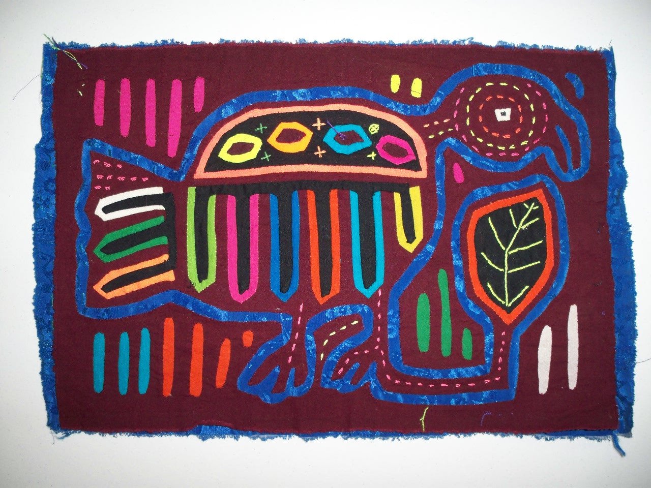 Kuna Indian Hand Sewn Bird Art-Mola Panama 20103025L