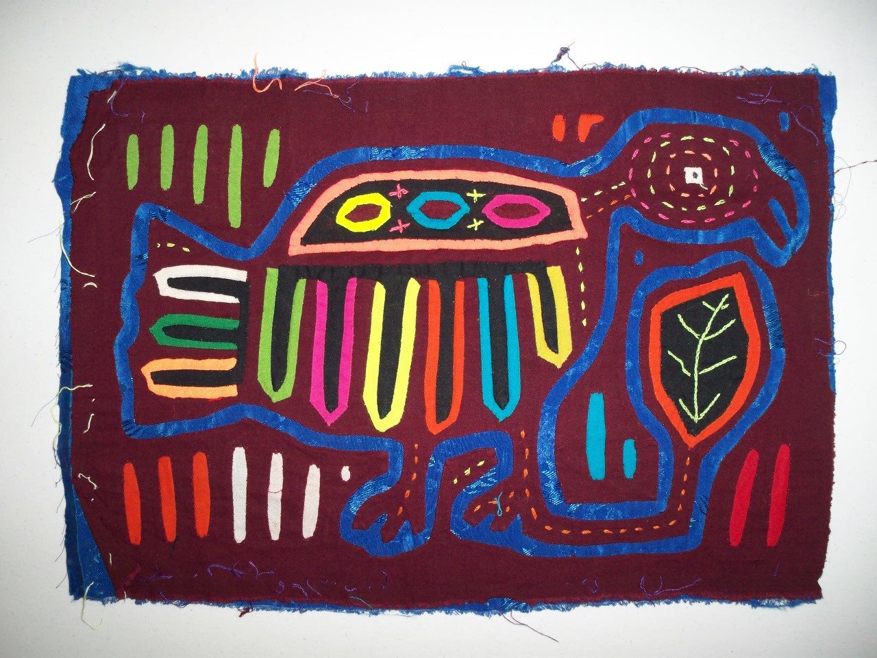 Kuna Indian Hand Sewn Bird Mola Art-Panama 20103023L